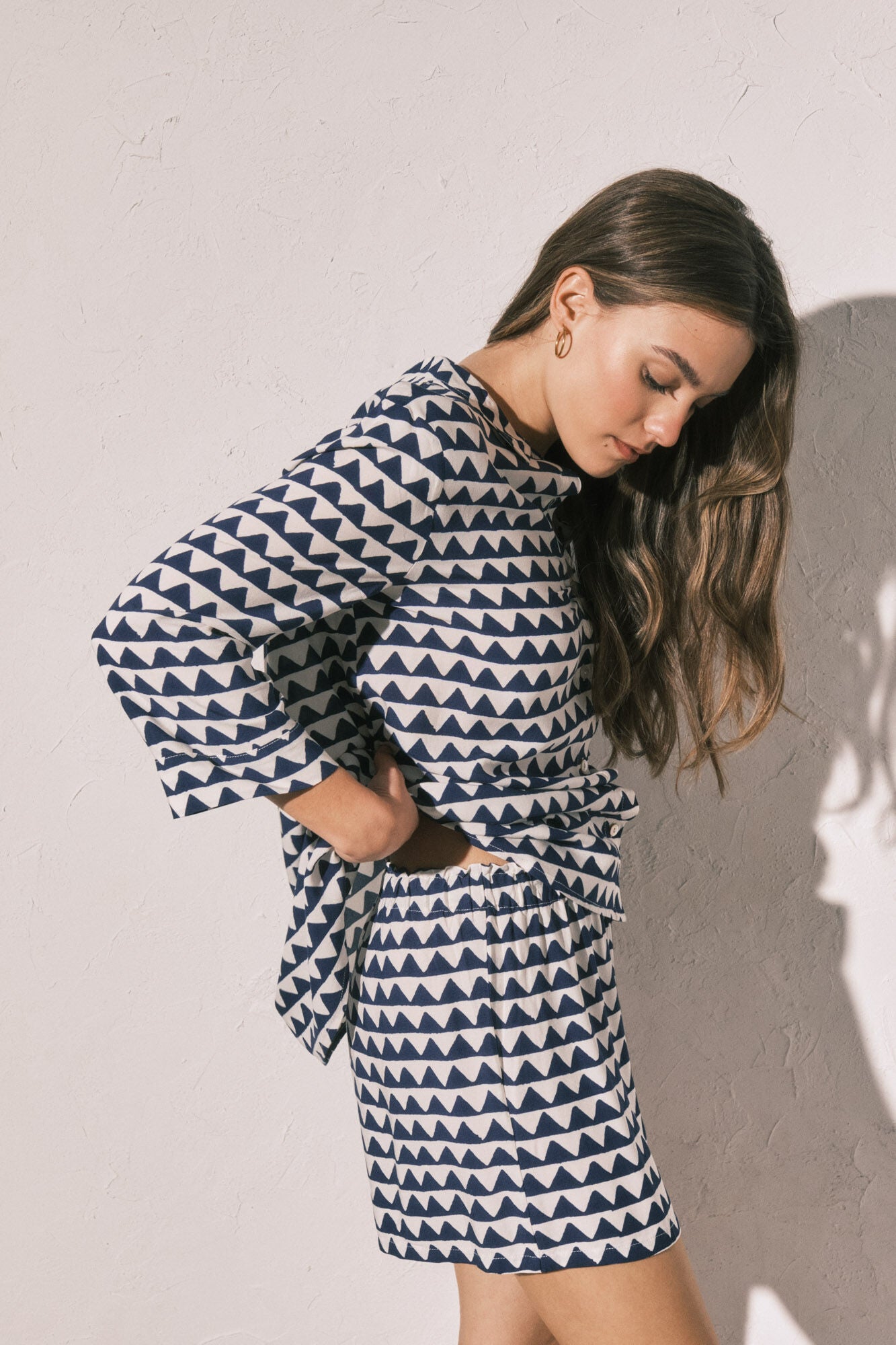 Geometric print short classic pyjamas