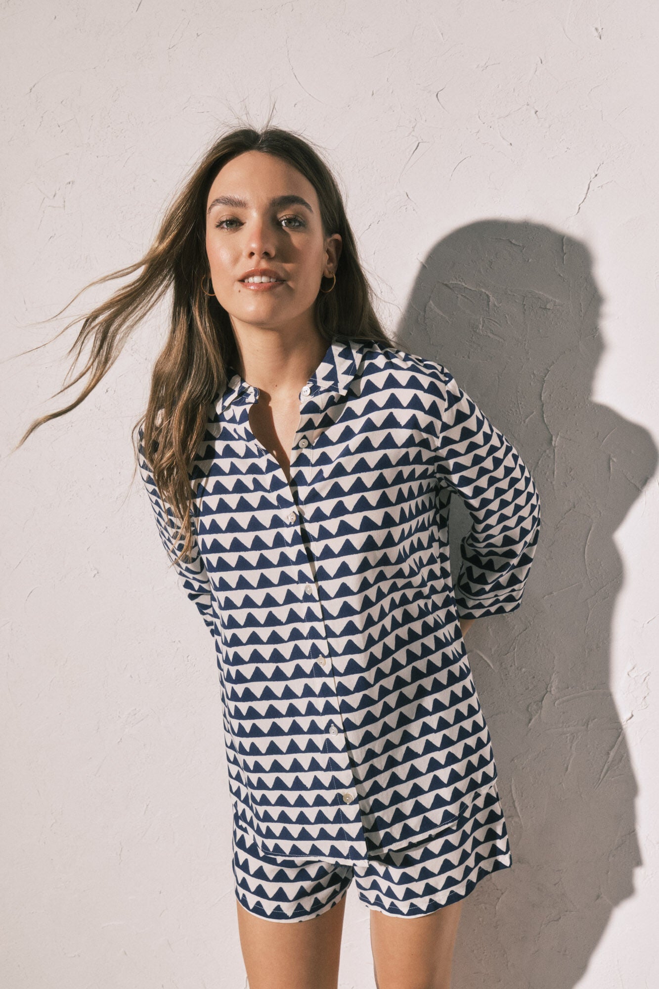 Geometric print short classic pyjamas