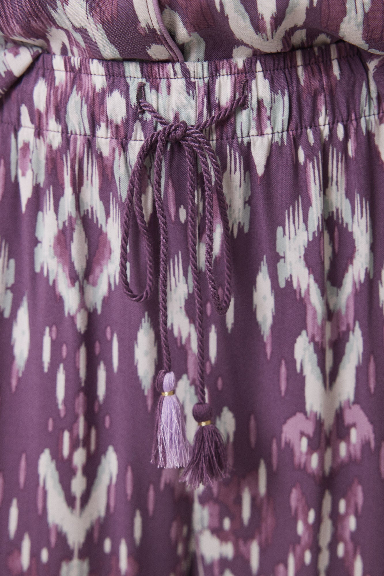 Ikat viscose Capri shirt pajamas