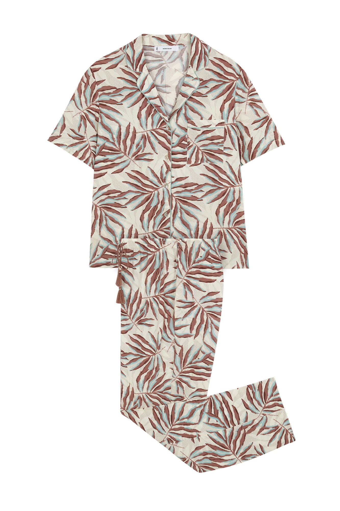Leaf print classic pyjamas