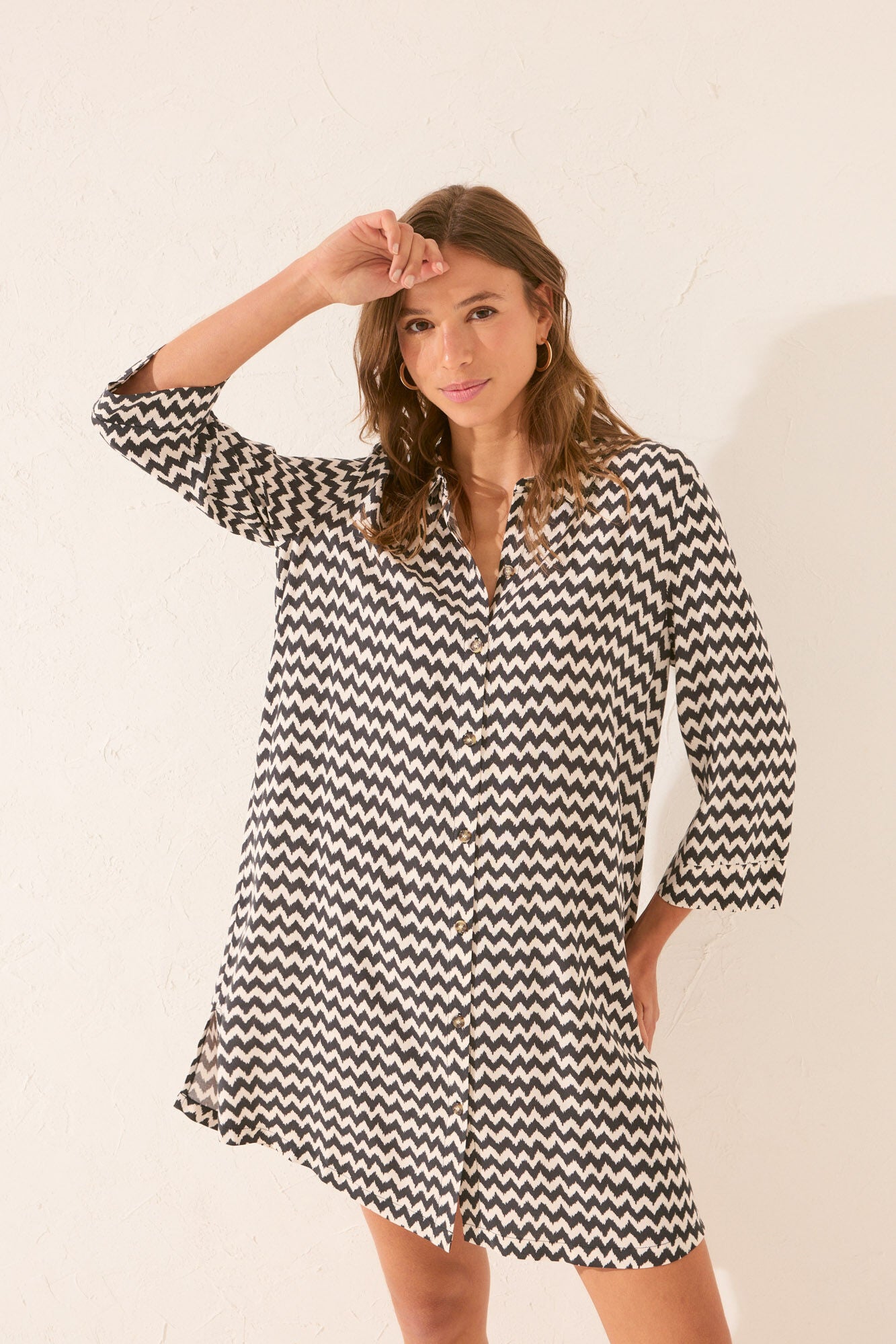 Short zigzag print camisole