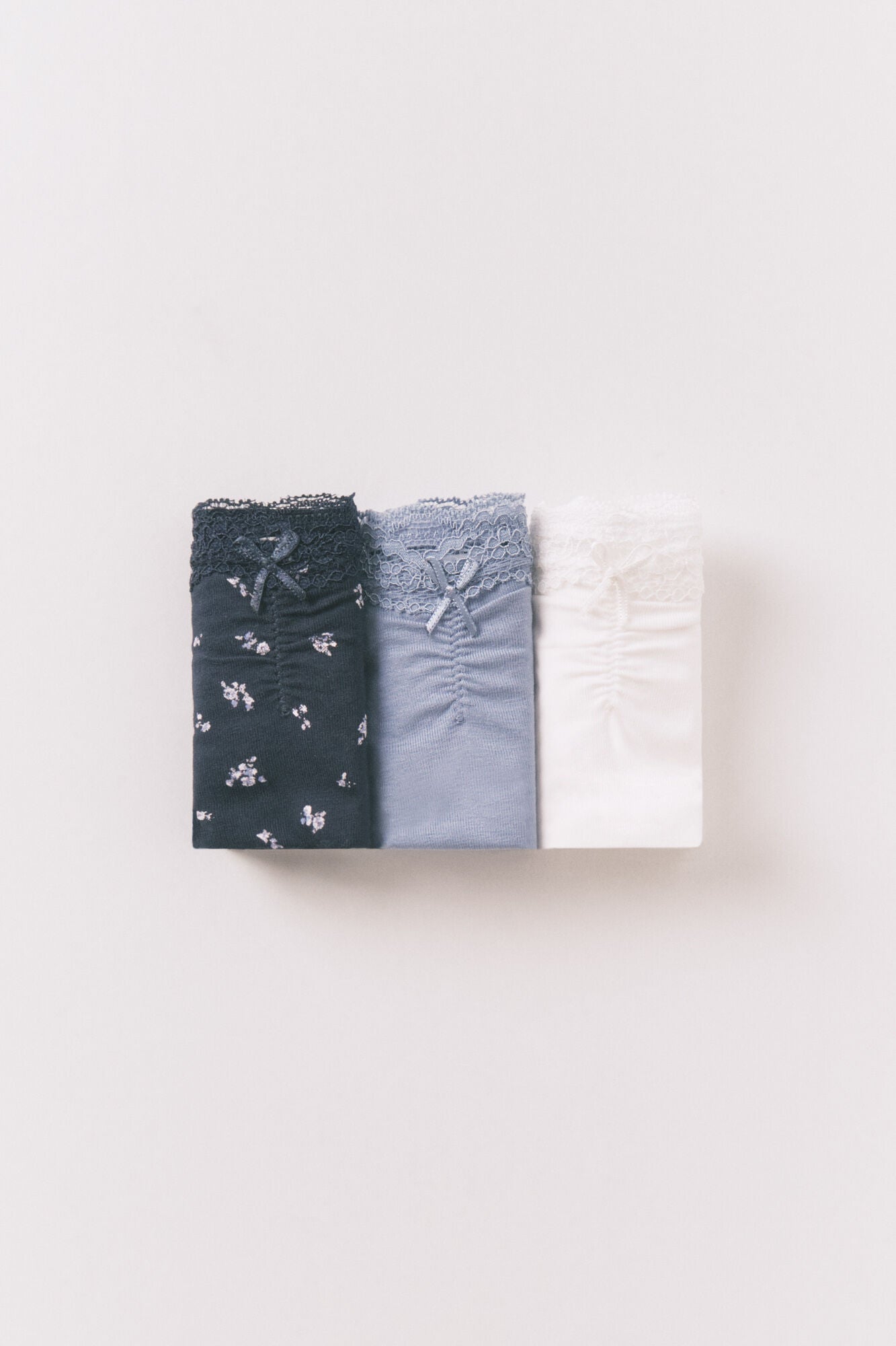3-pack classic cotton lace bow panties