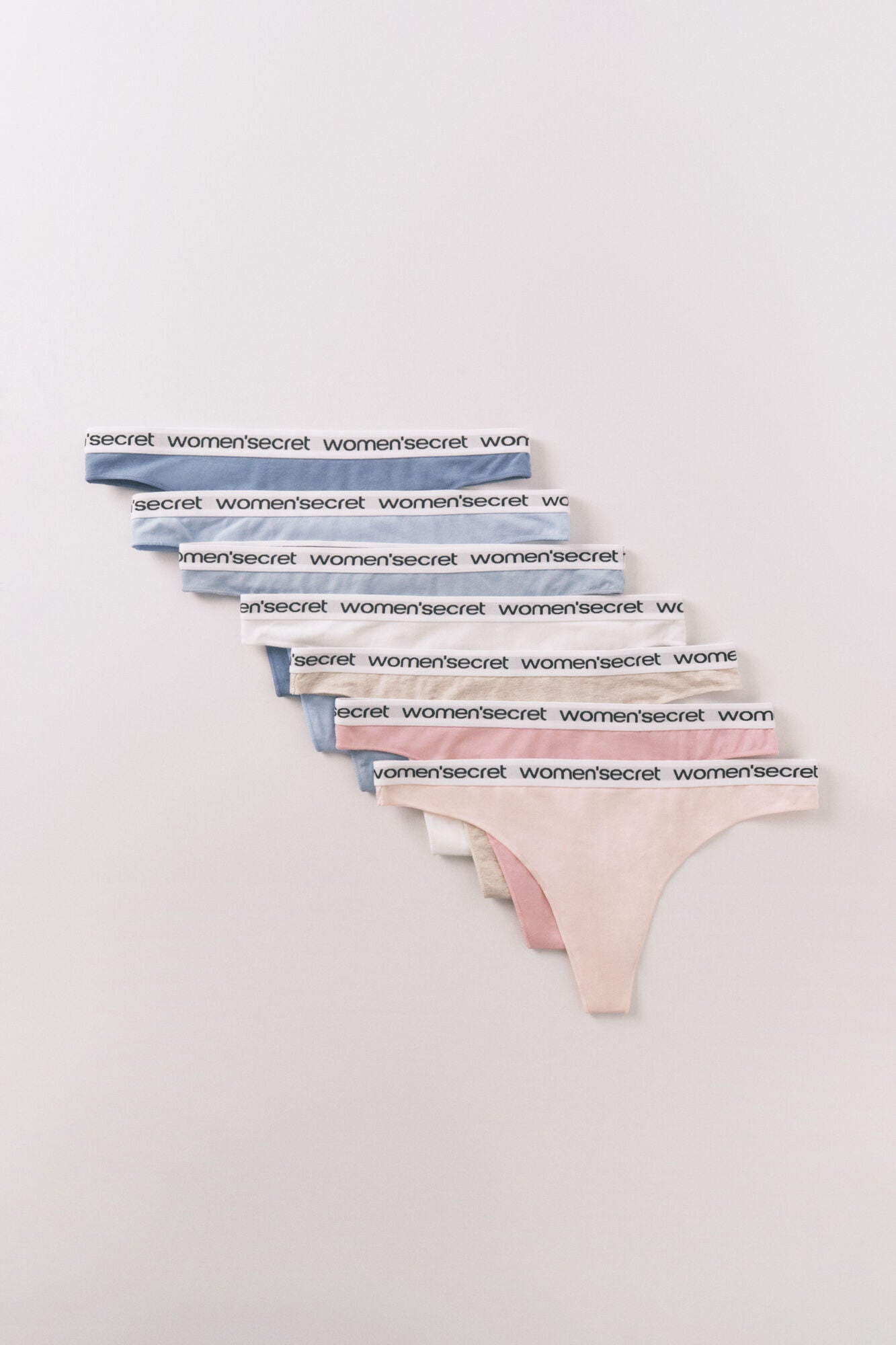 7-pack cotton logo thongs