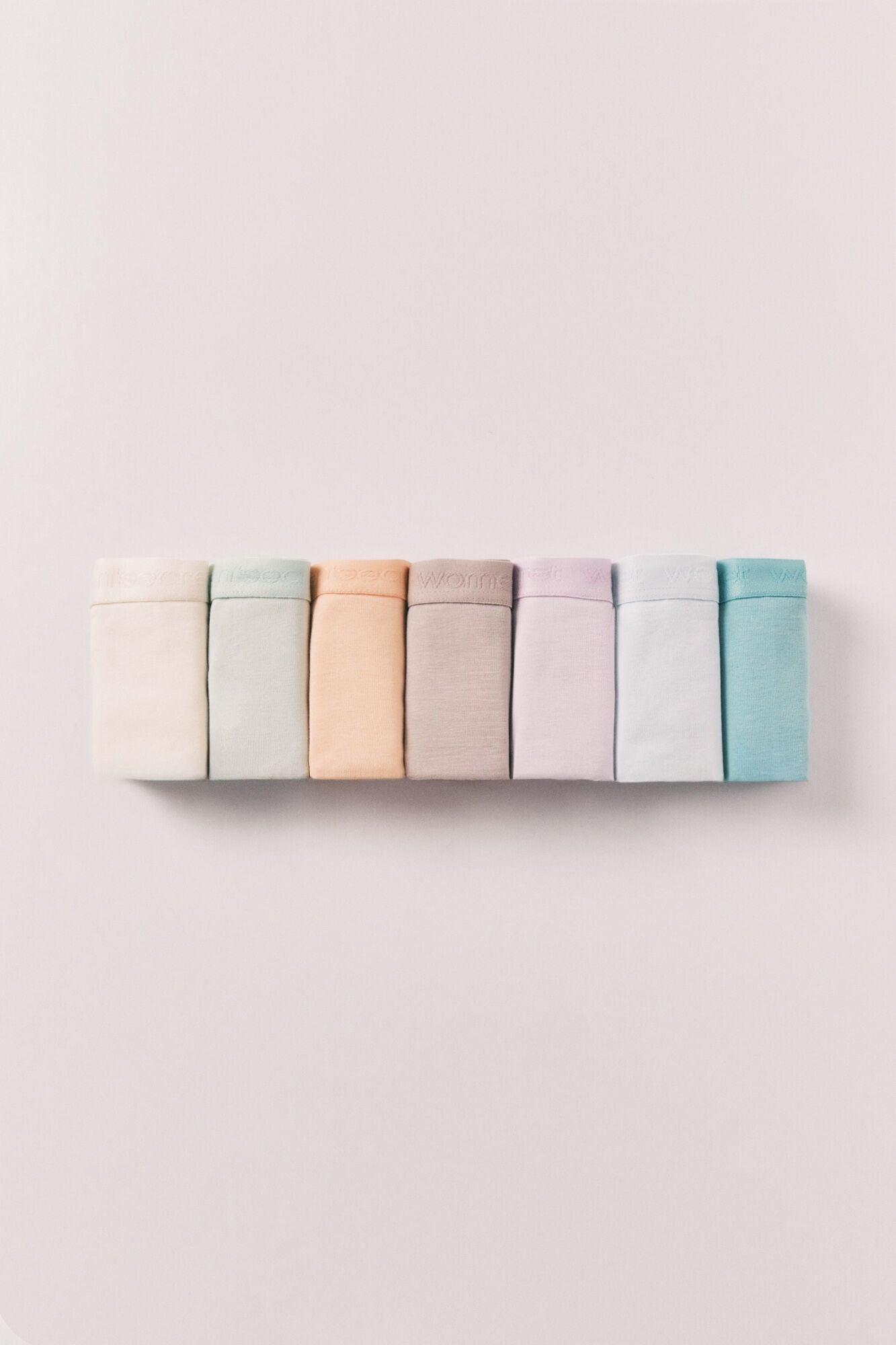 Plain cotton 7-pack wide panties with logo