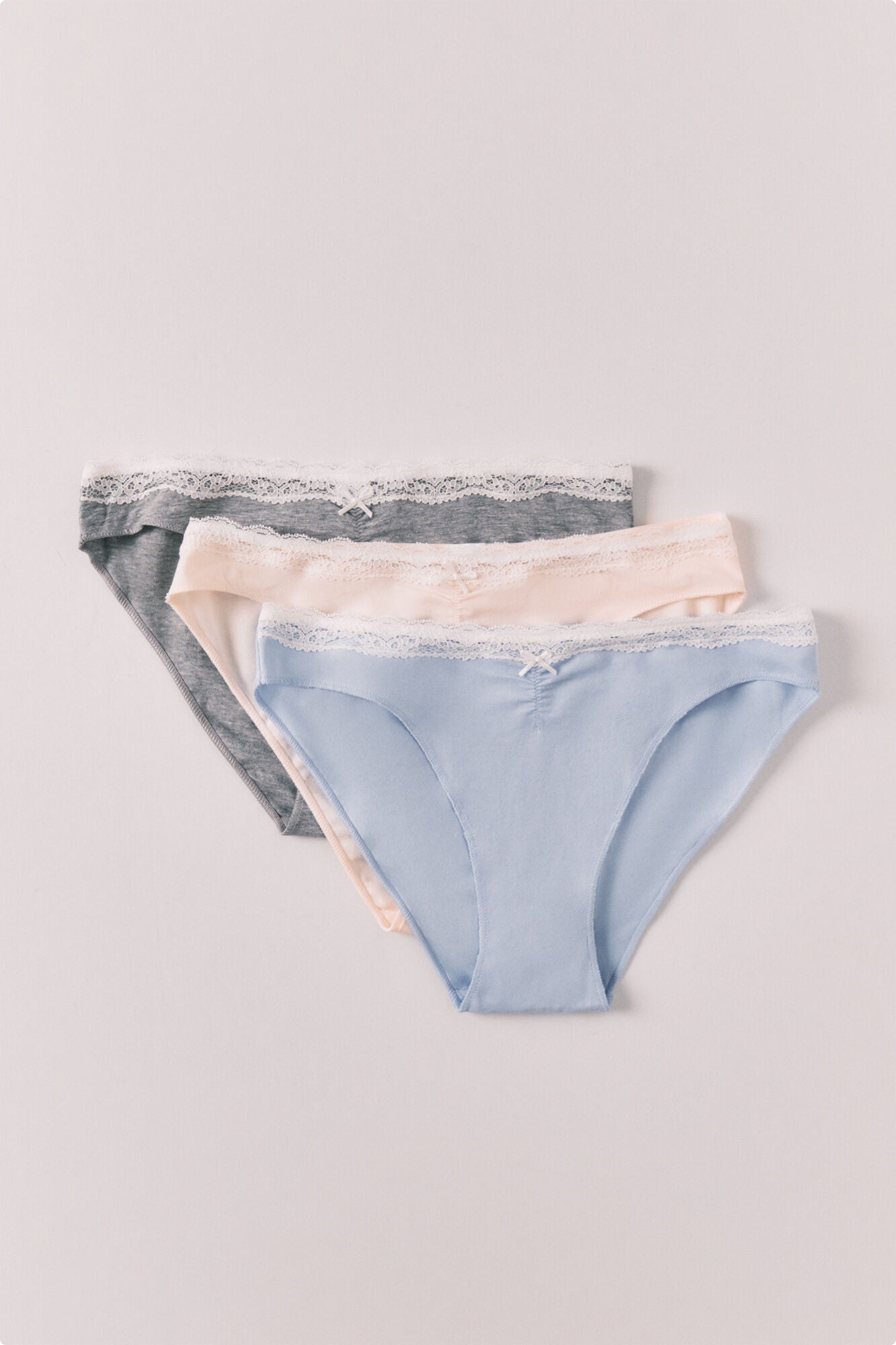 Plain lace 3-pack classic cotton panties