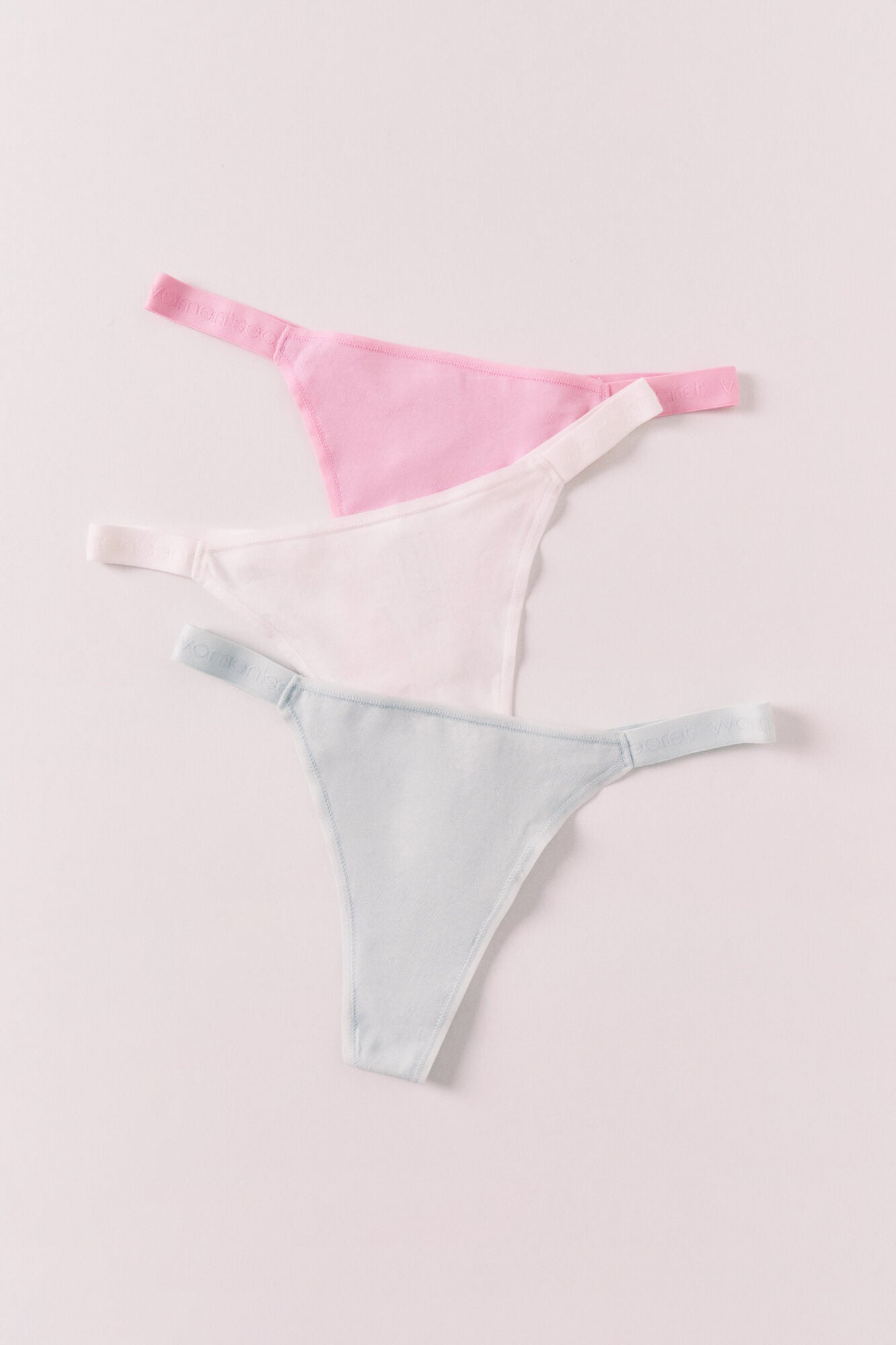 Pack 3 cotton mix logo thongs
