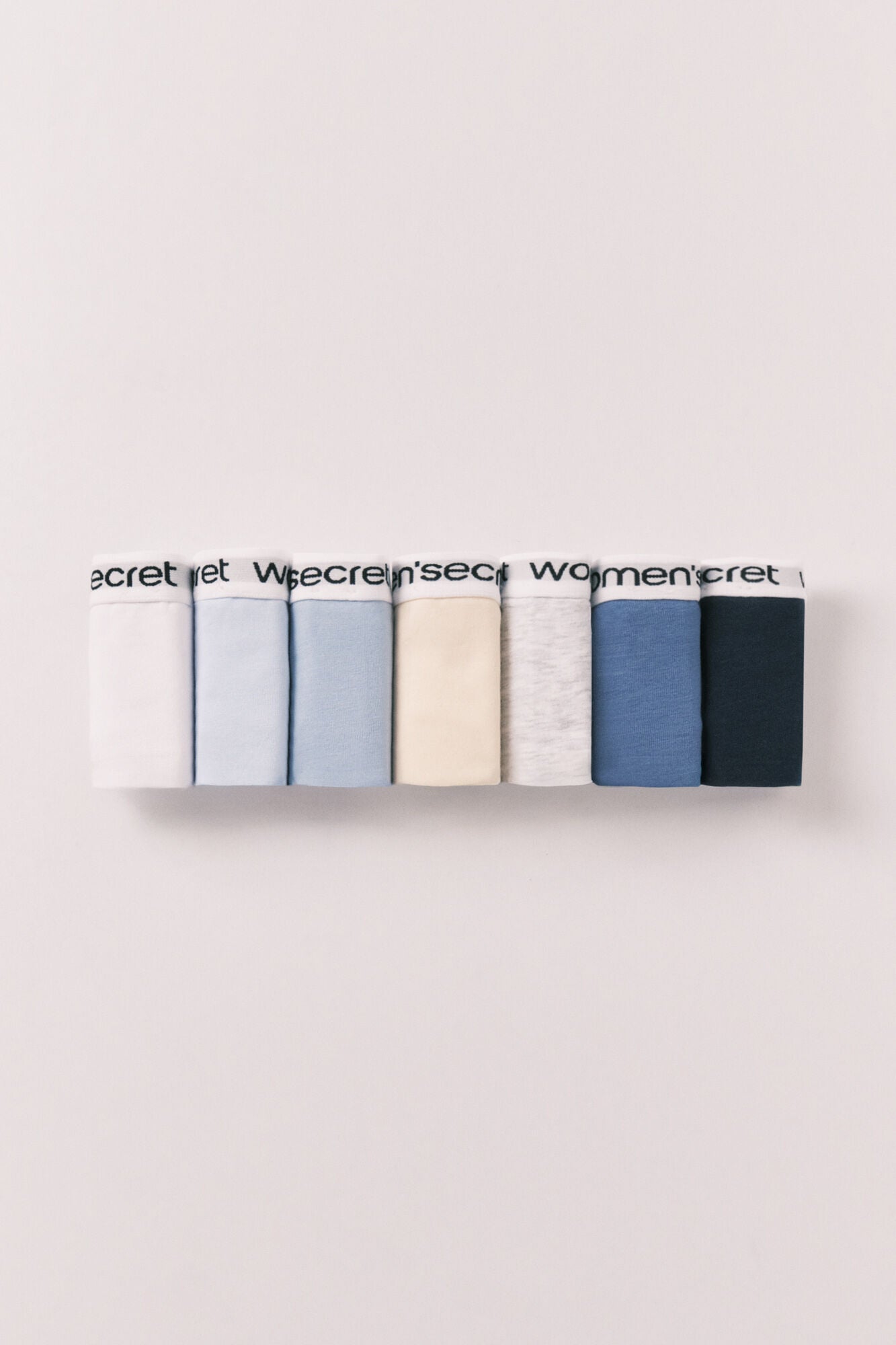 Plain cotton 7-pack thongs with logo