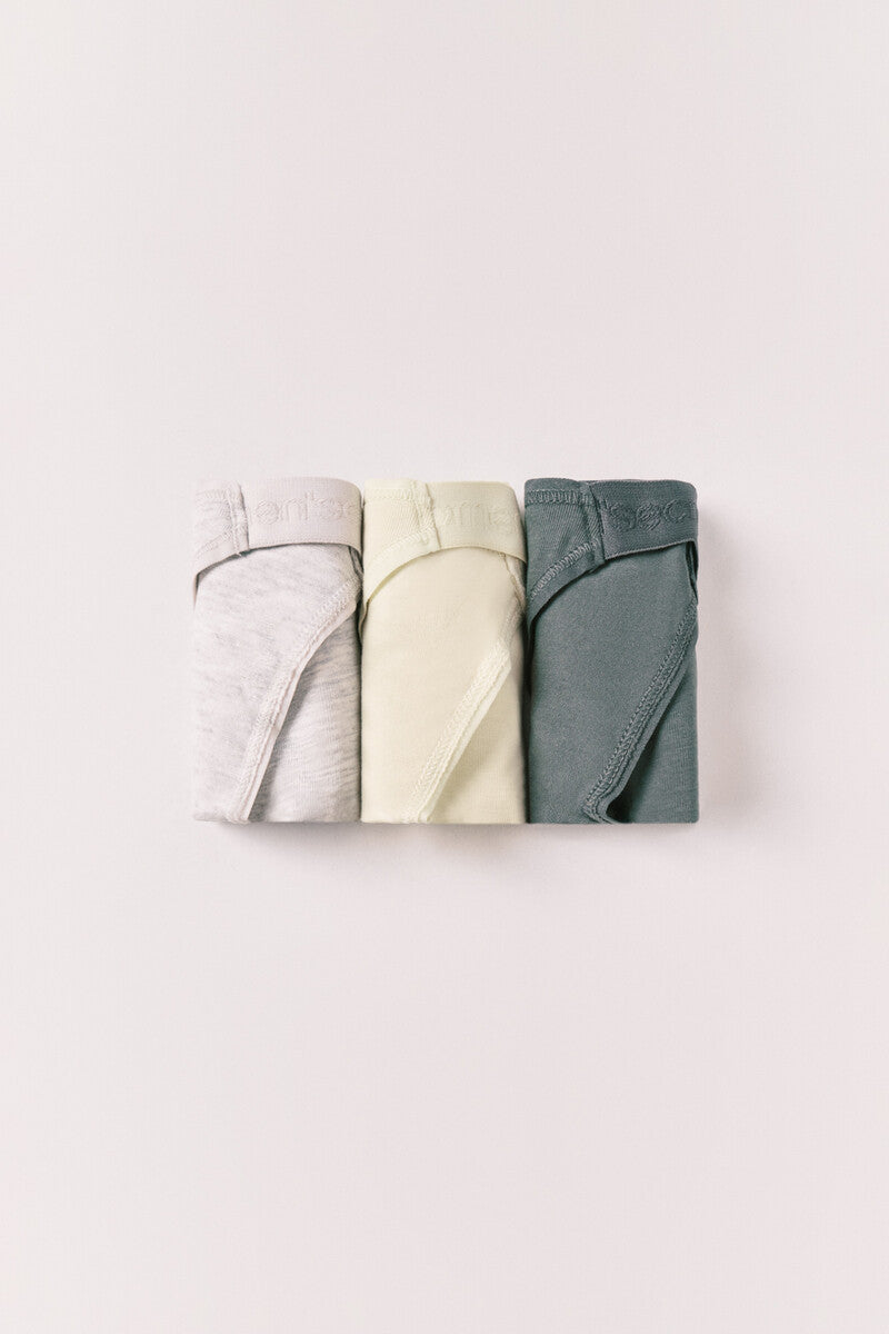 Pack 3 cotton mix logo thongs