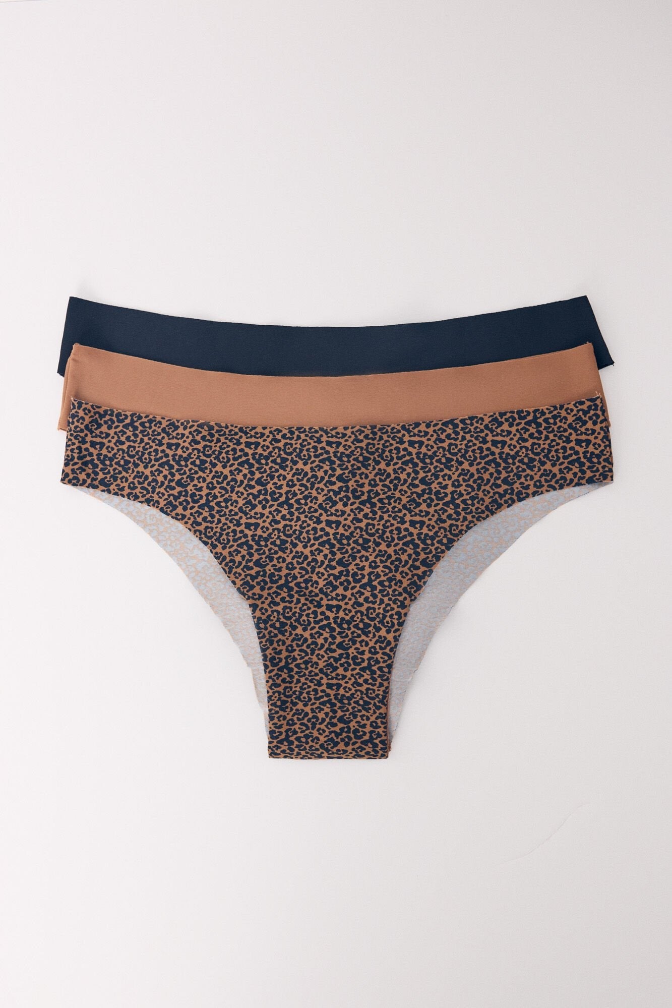Pack of 3 leopard microfiber Brazilian panties
