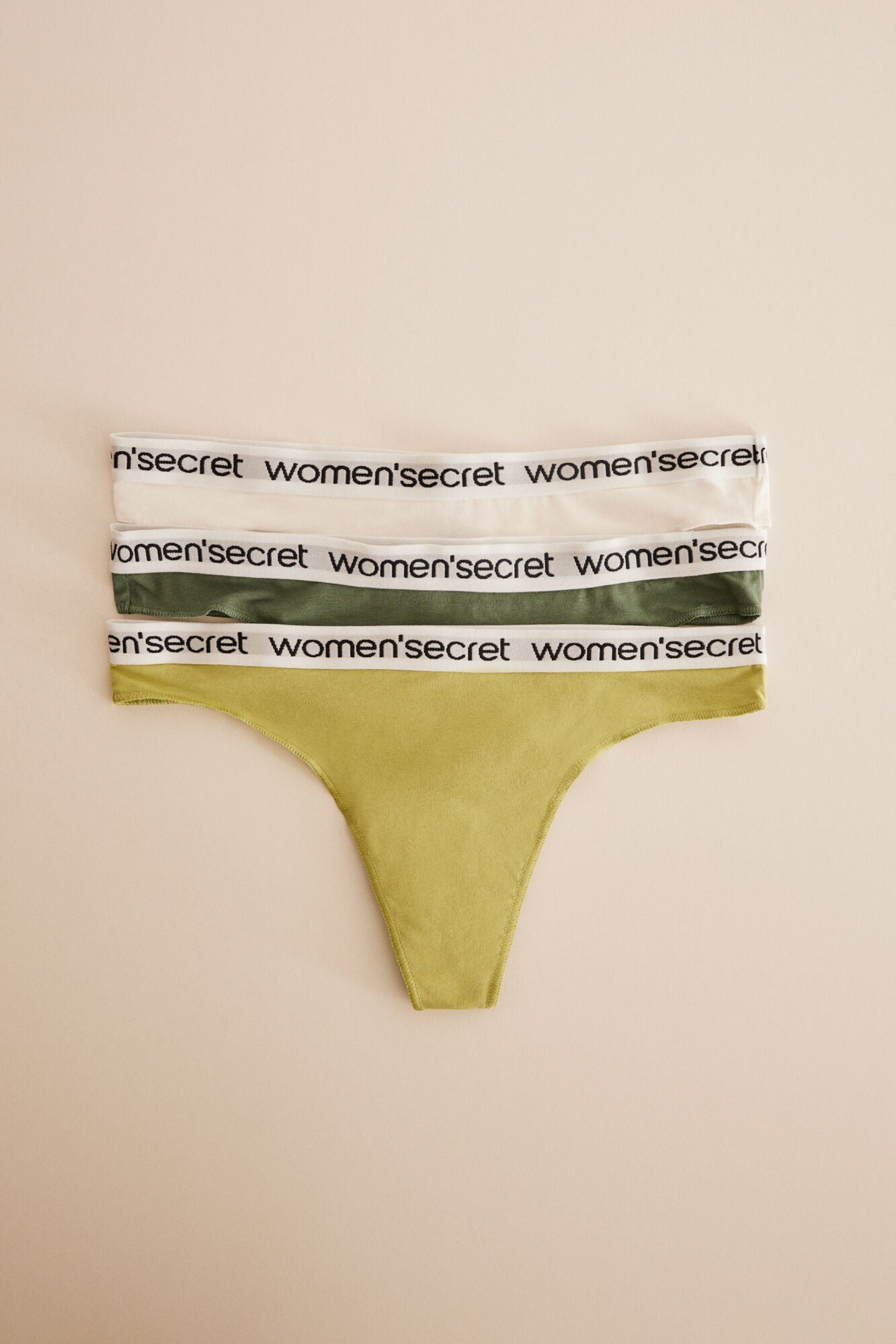 Pack of 3 cotton thongs with logo