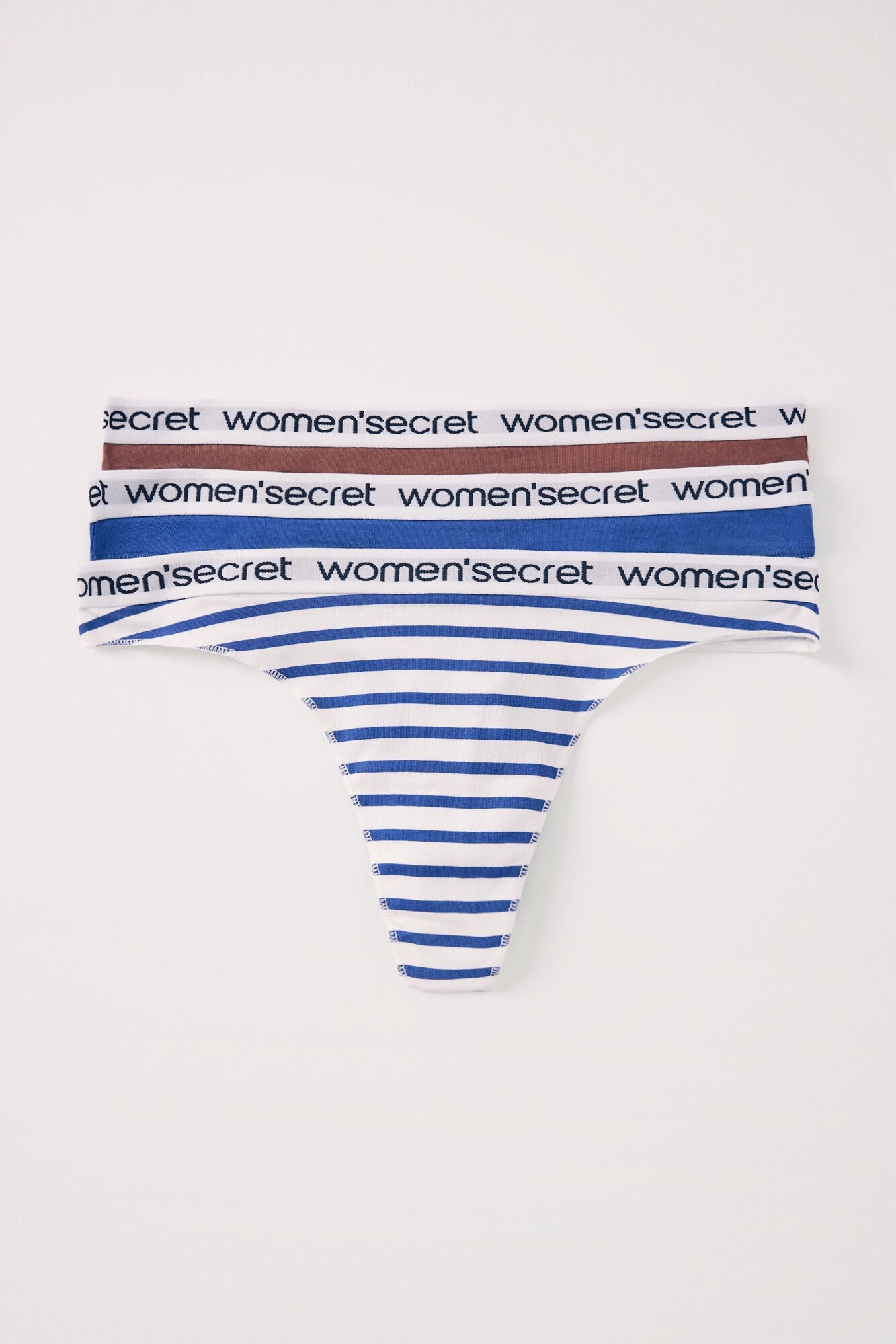 Pack of 3 cotton thongs with logo