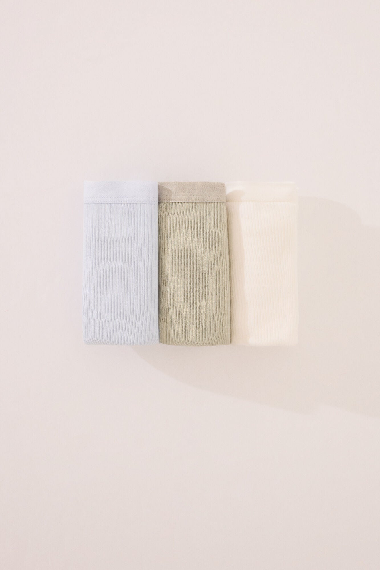 Pack of 3 ribbed cotton thongs