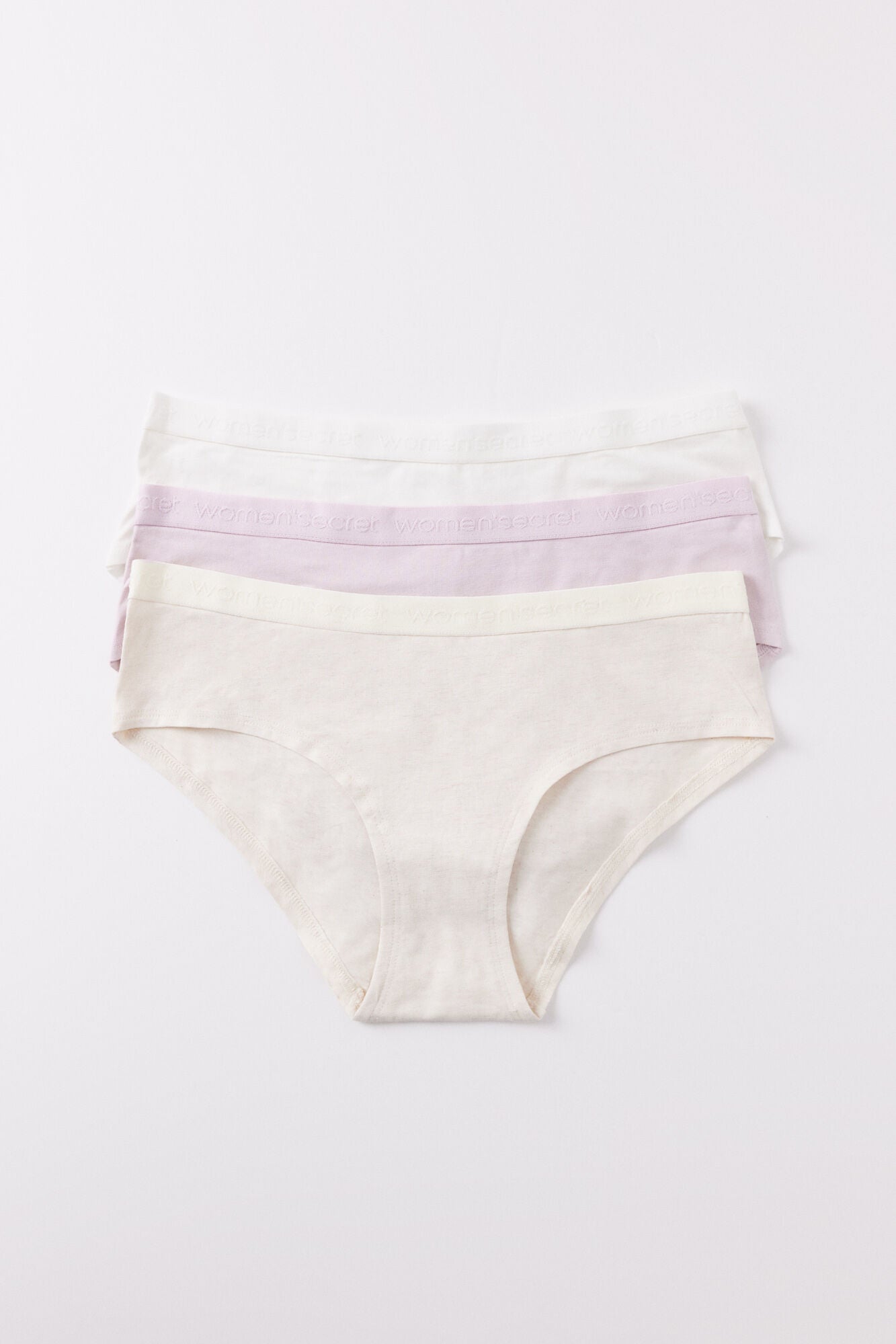 Pack of 3 wide cotton panties with logo