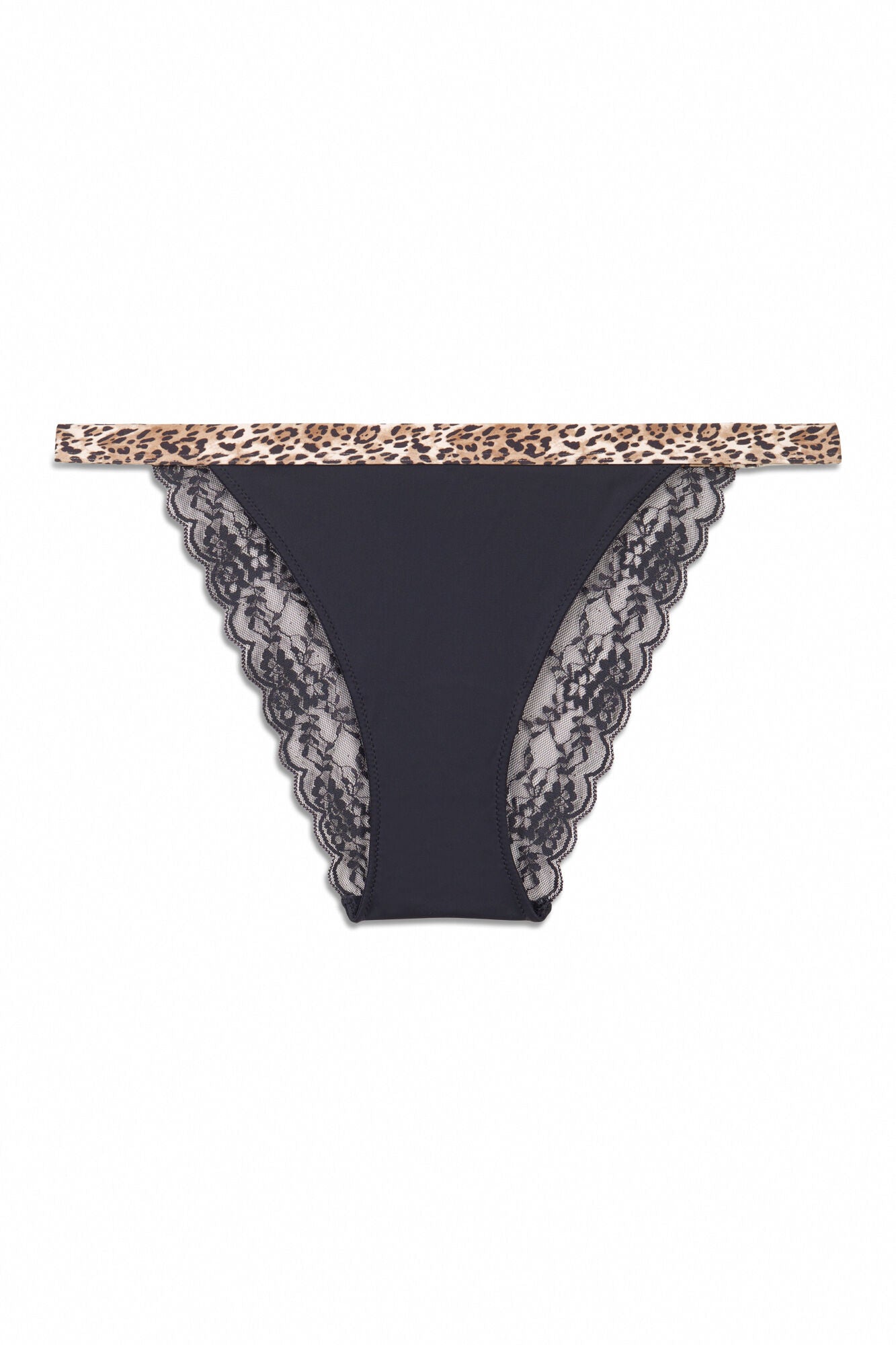 Brazilian animal print black briefs