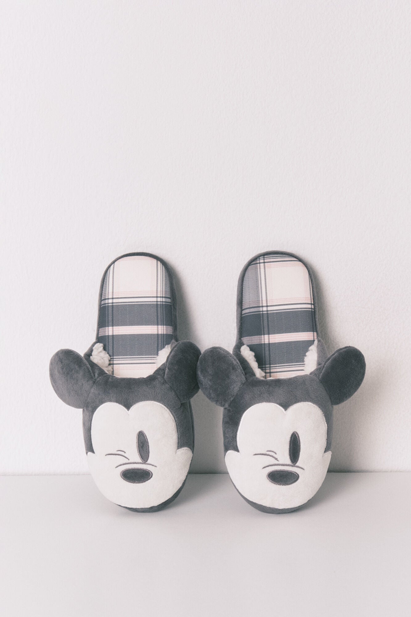 Mickey Mouse 3D Grey Slippers