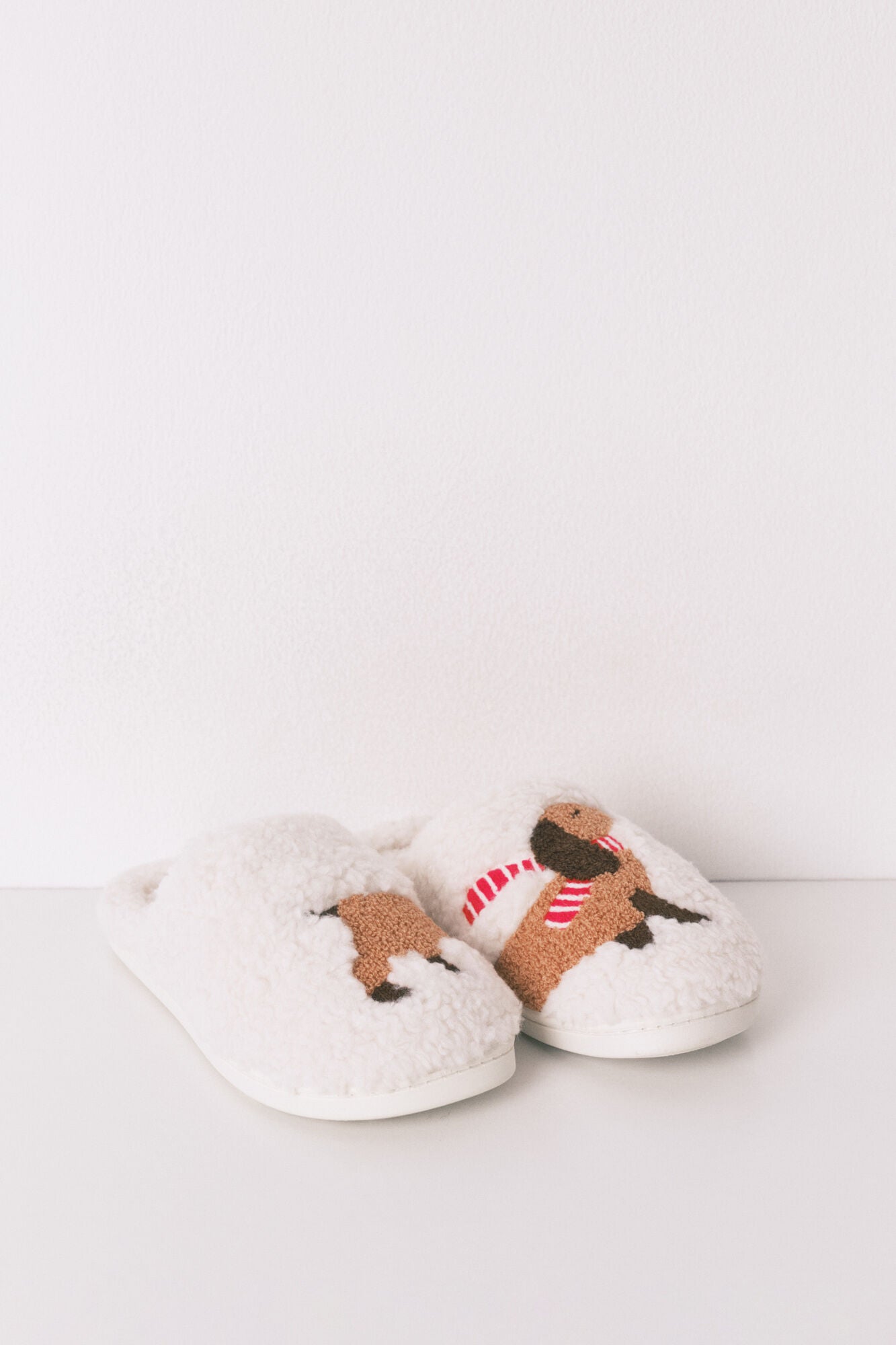 Sheepskin faux shearling slippers