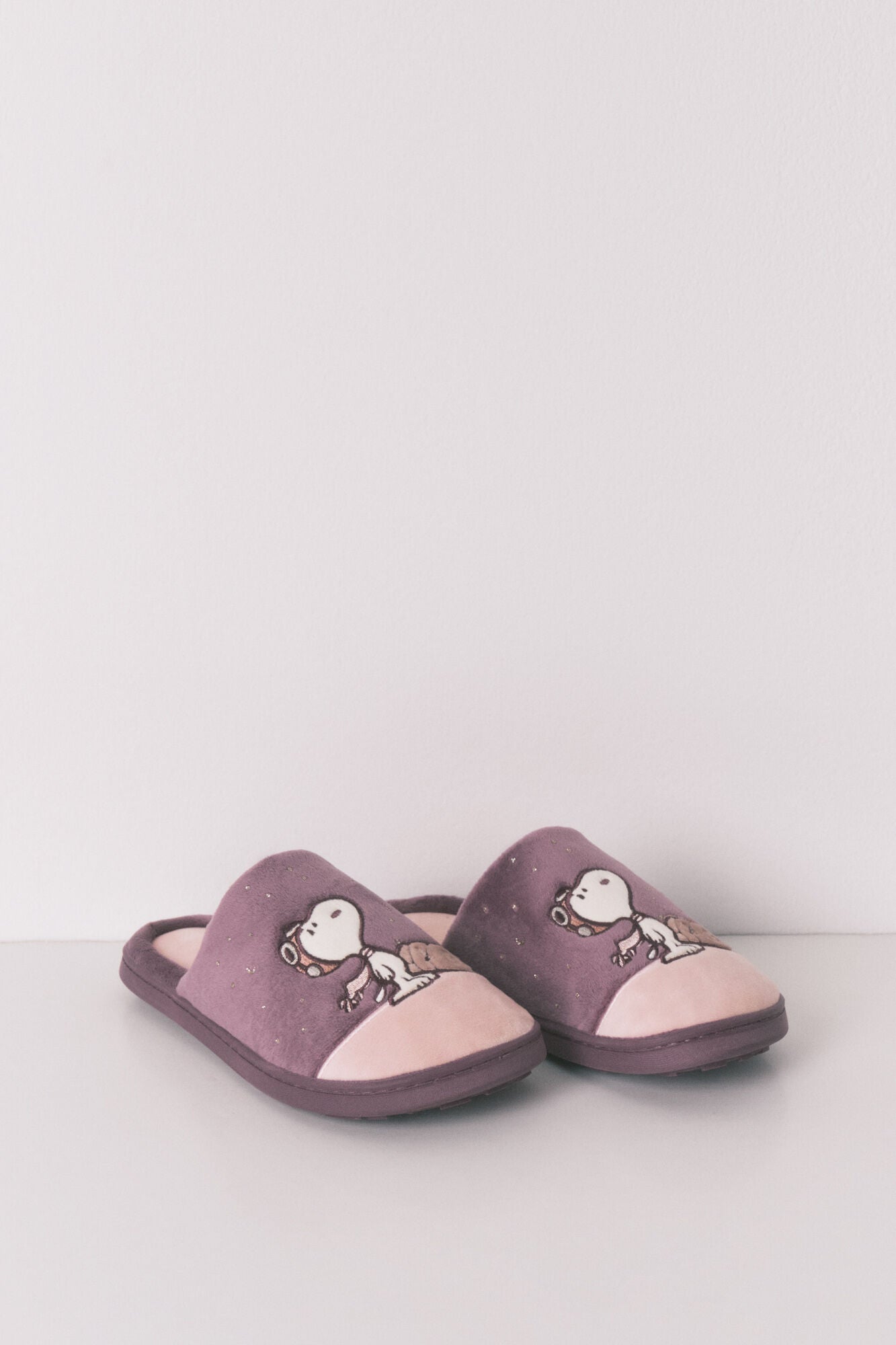 Purple Snoopy slippers