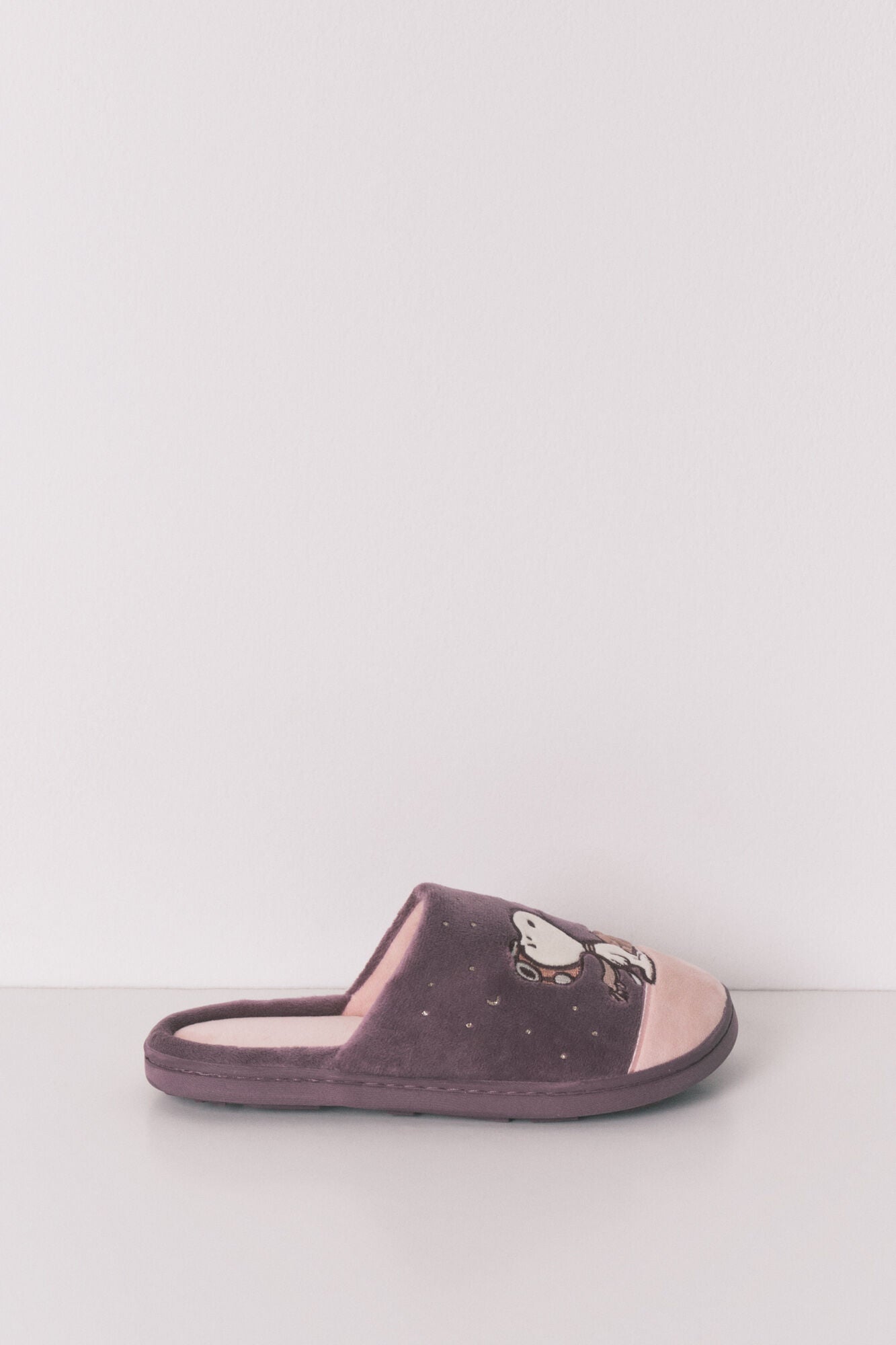 Purple Snoopy slippers
