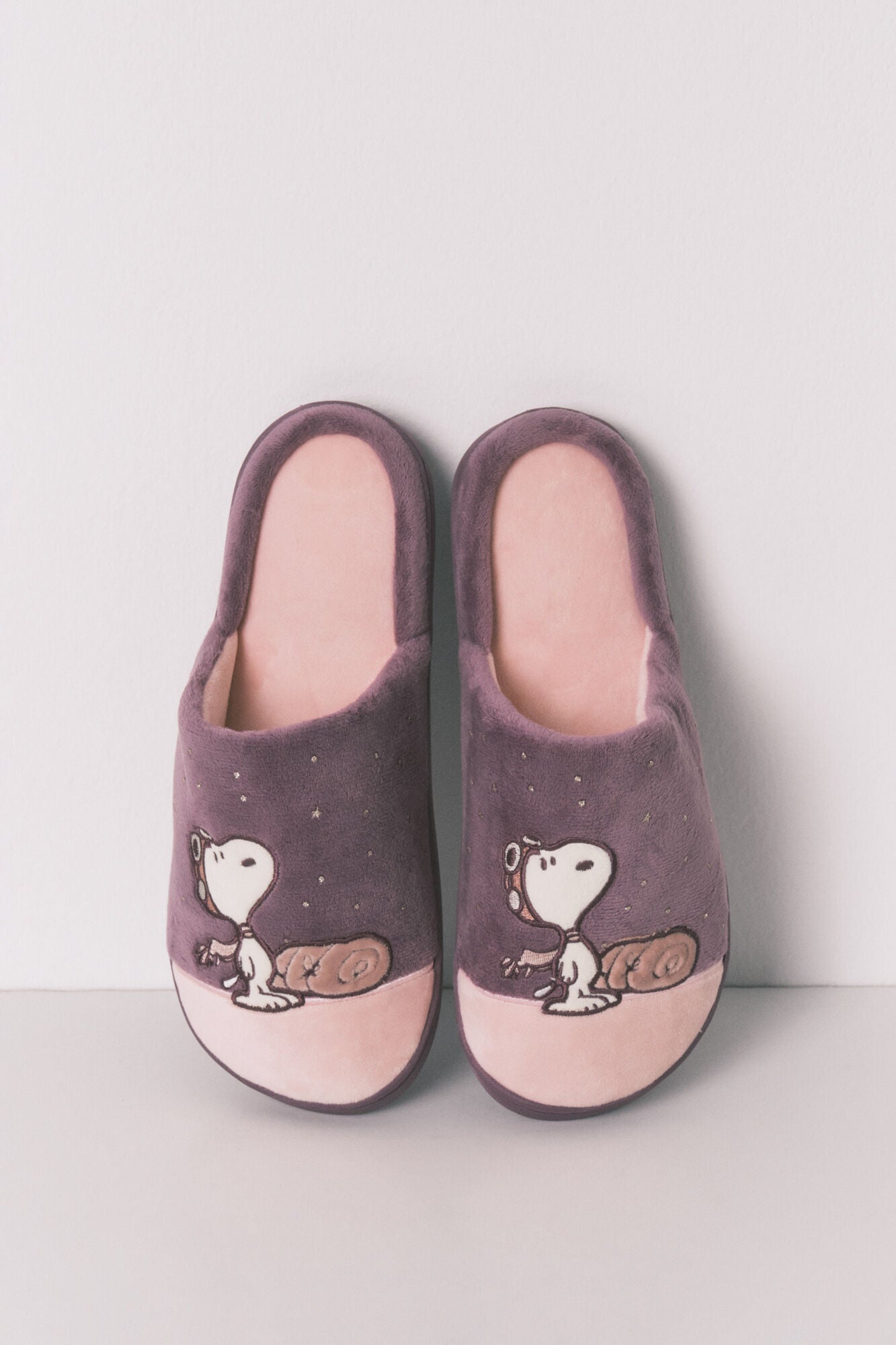 Purple Snoopy slippers
