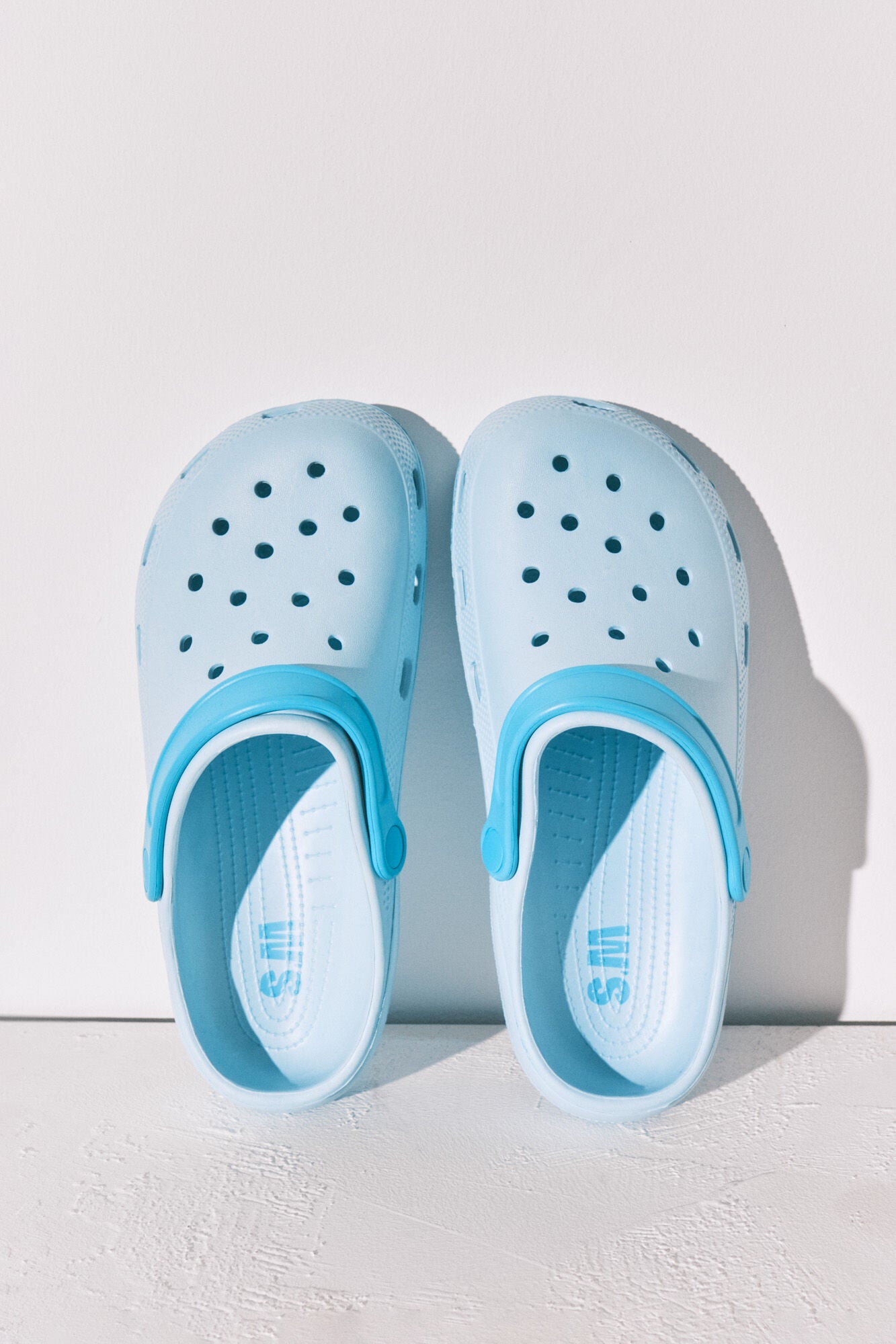 Blue rubber clog slippers