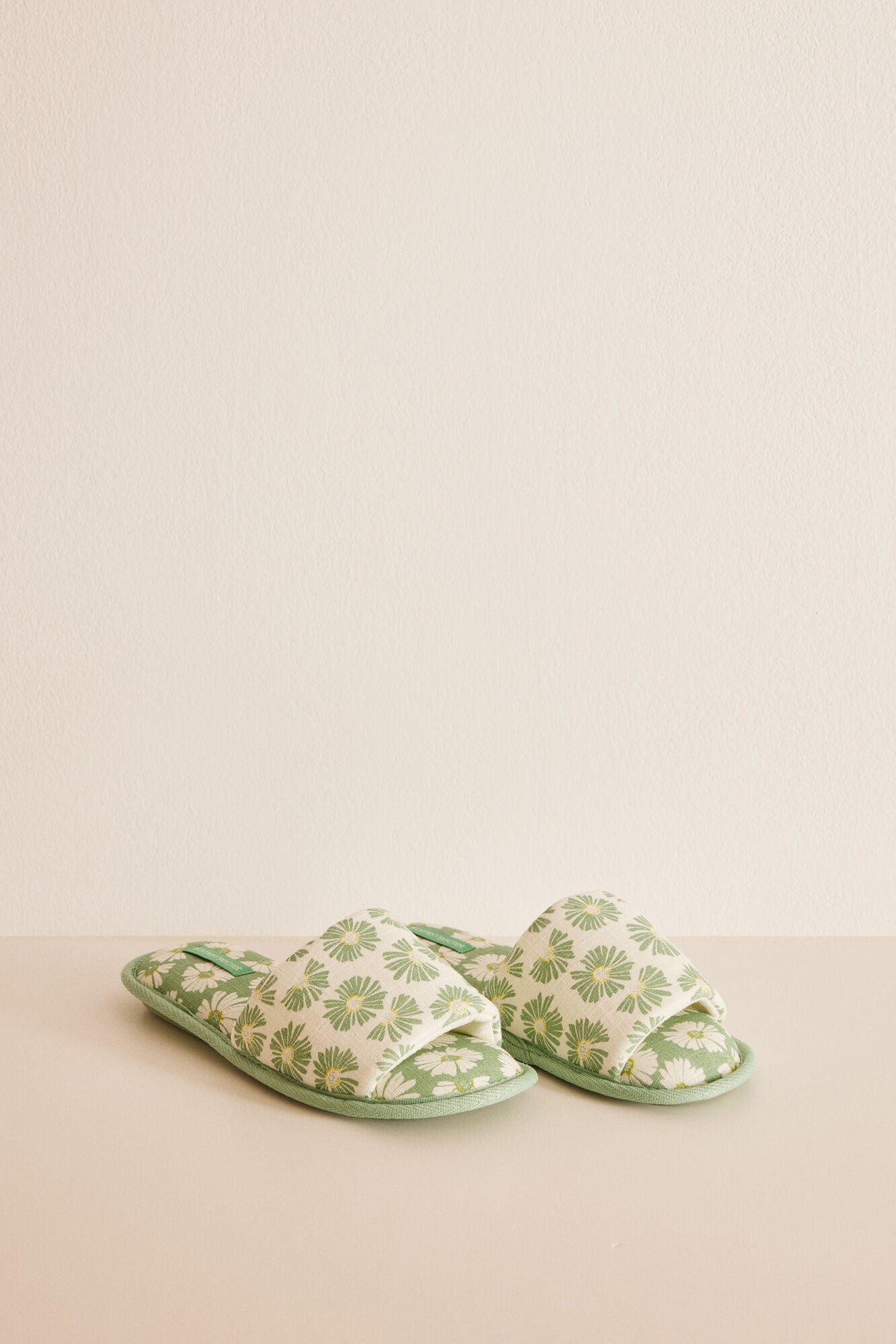 Floral print slippers