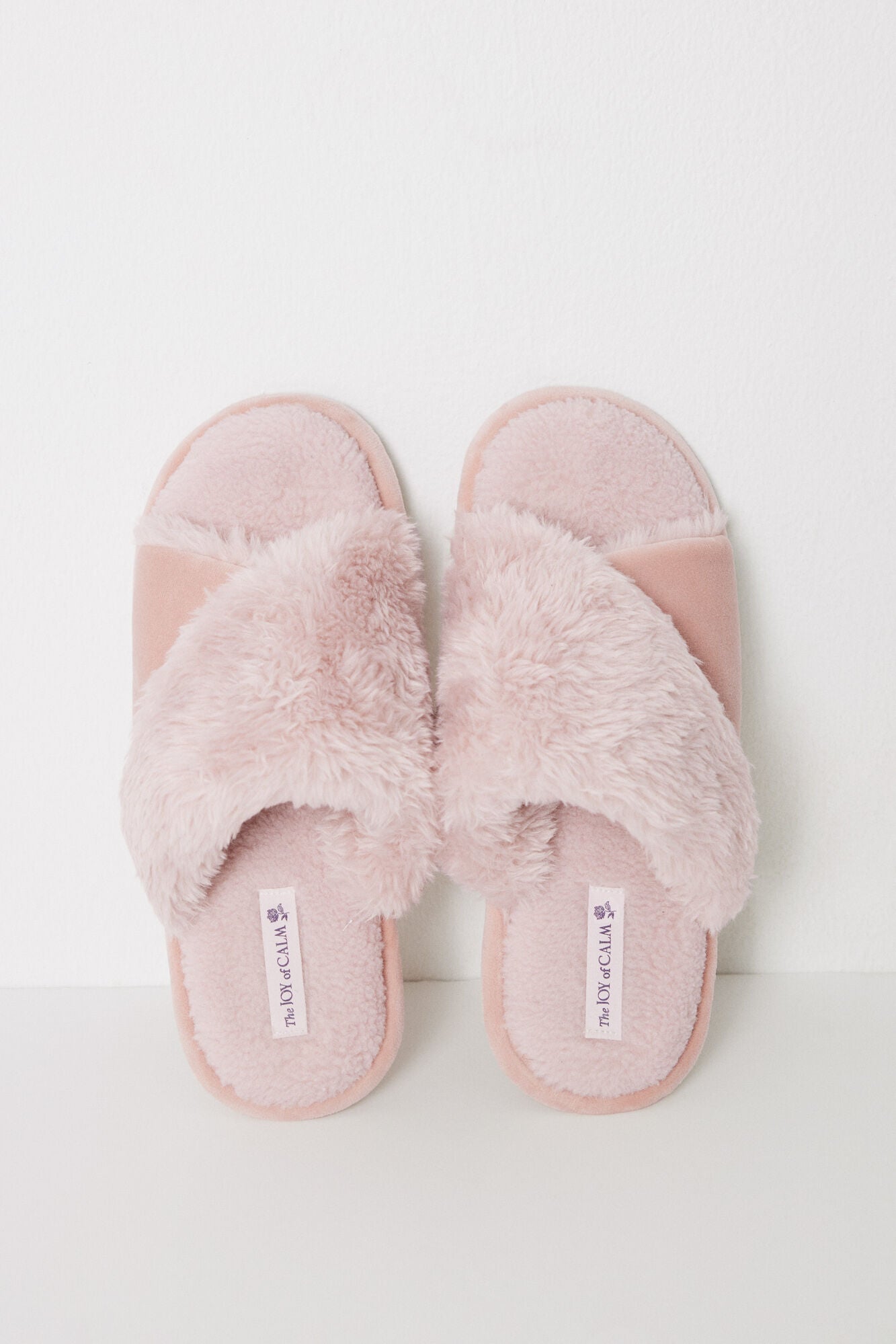Open house slippers with pink fur