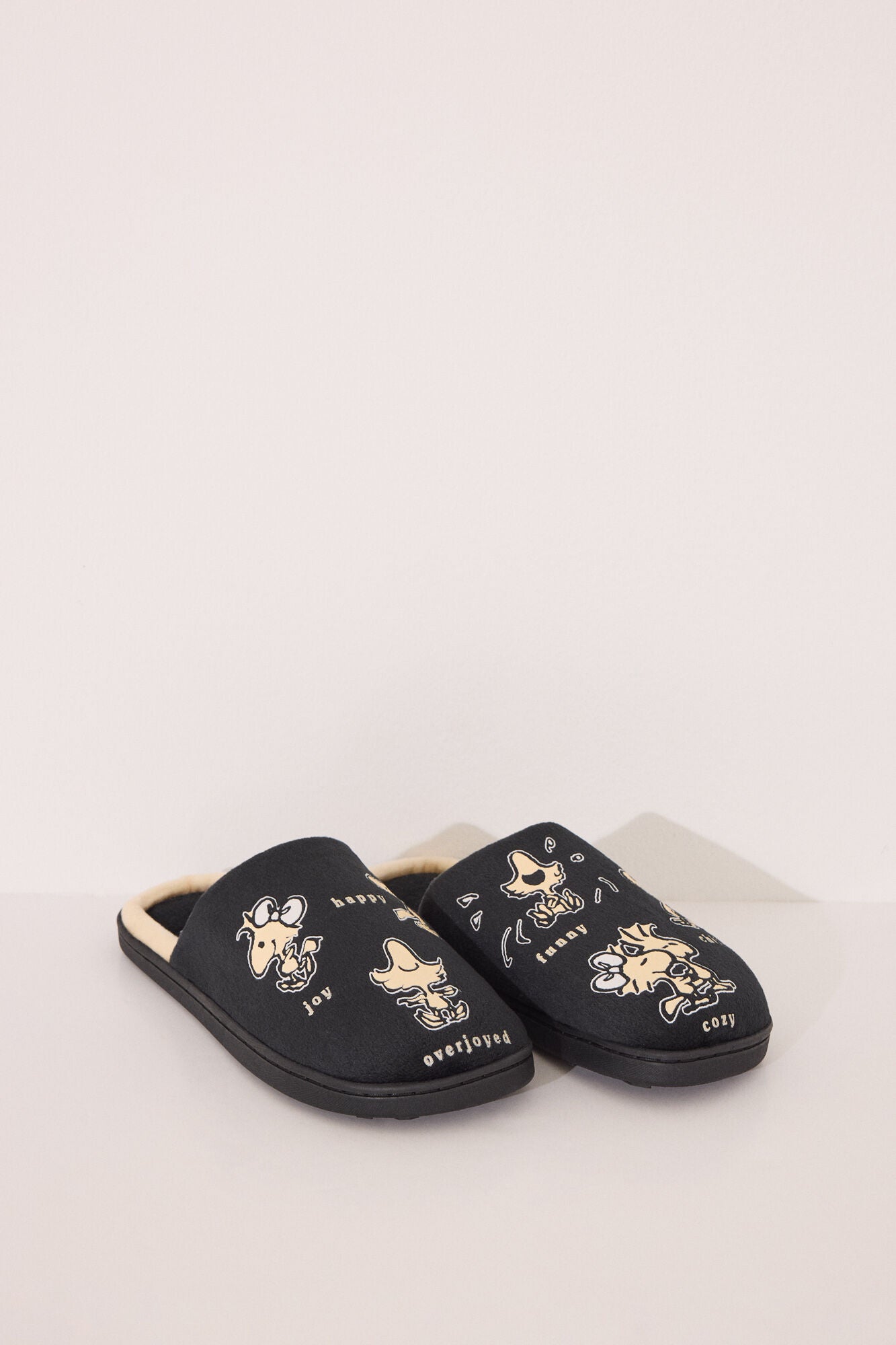 Snoppy black slippers