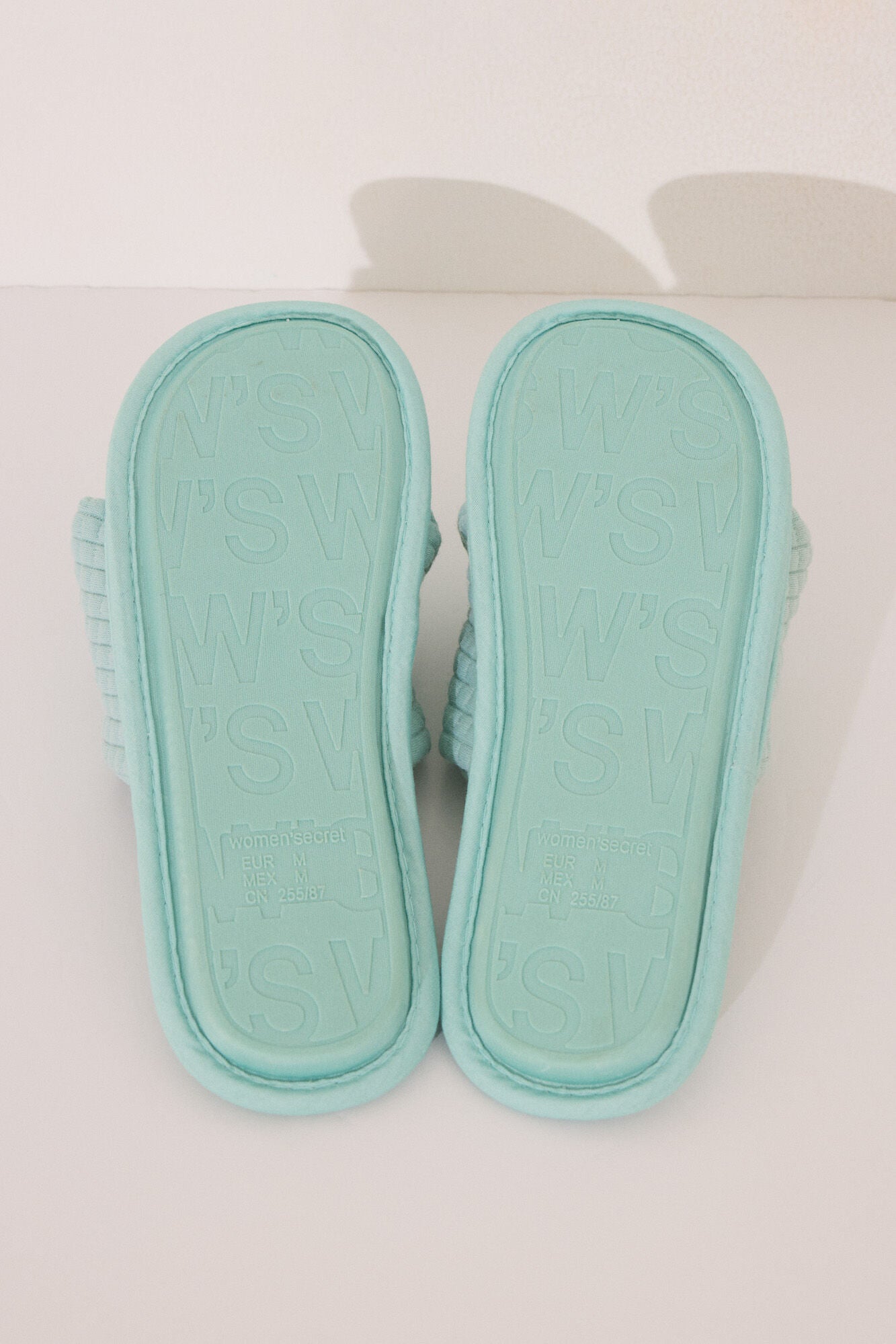 Blue padded slippers