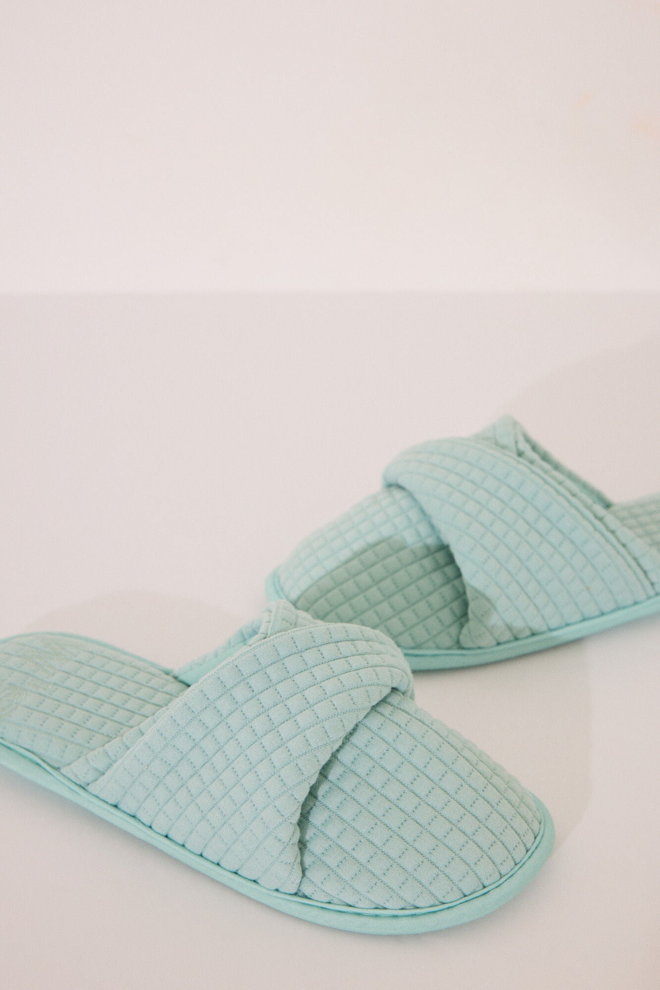 Blue padded slippers
