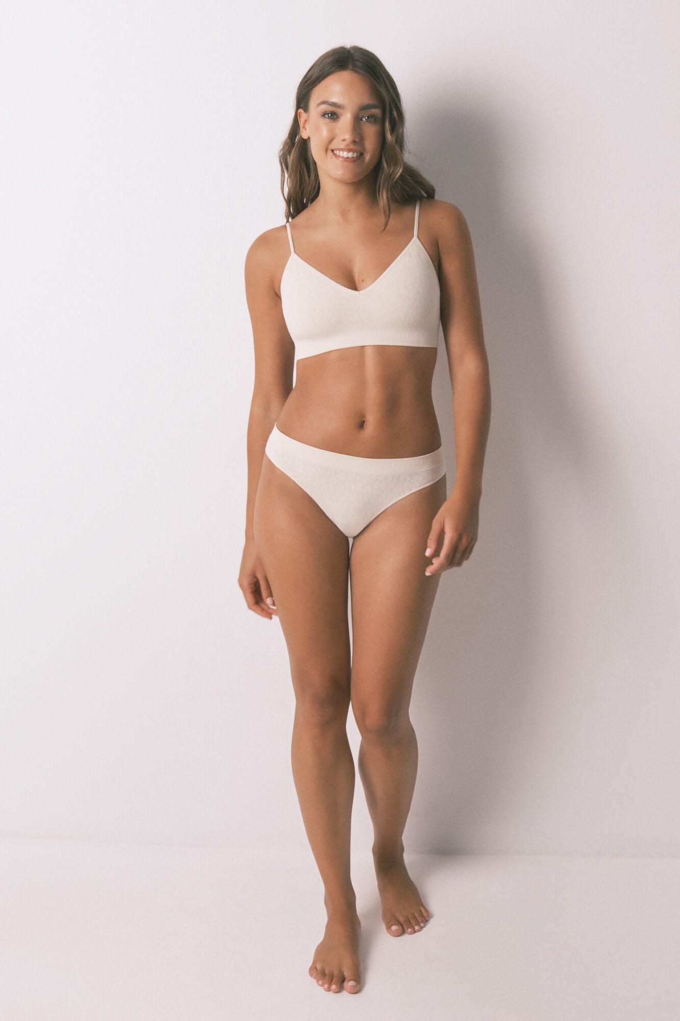 Seamless top animal print beige