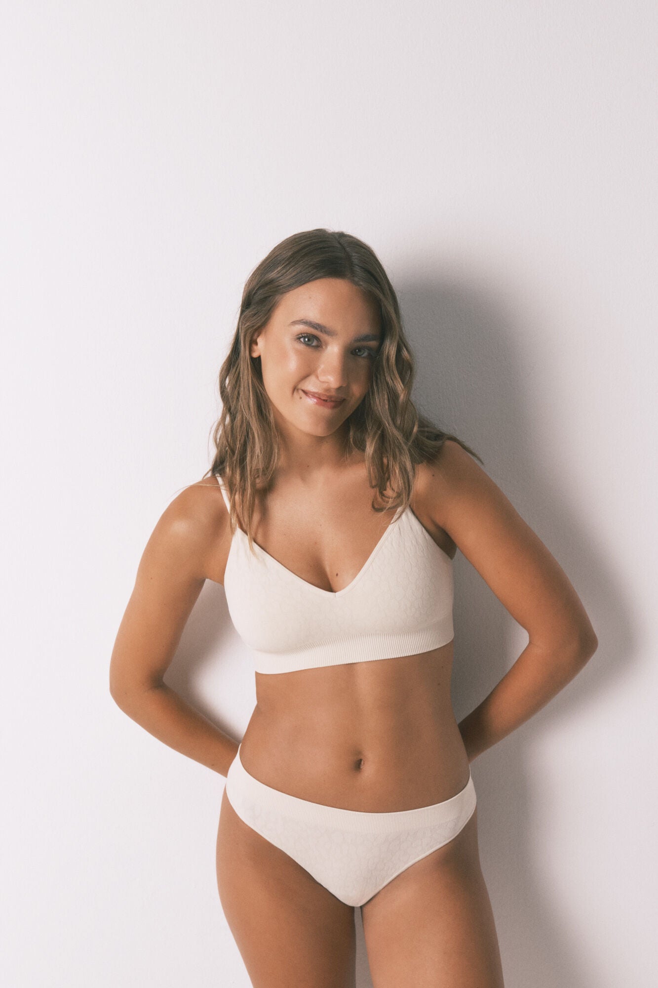 Seamless top animal print beige