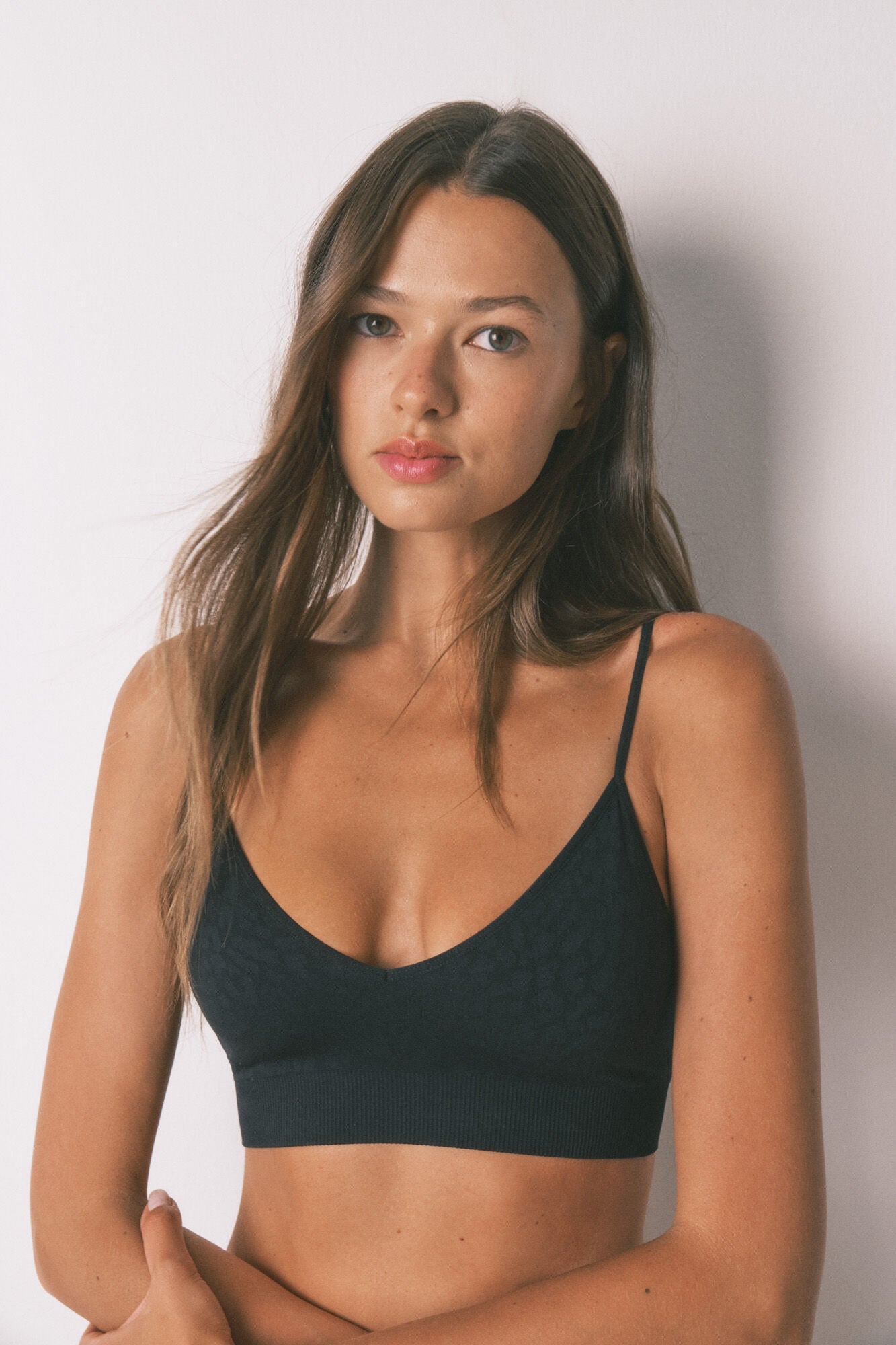 Seamless top animal print black