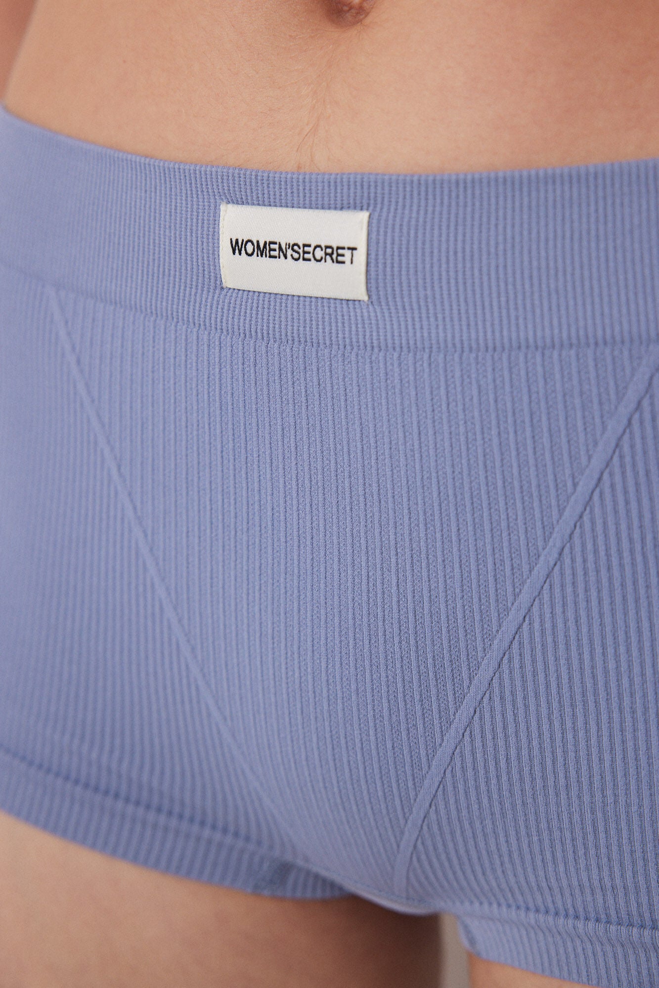Blue seamless ribbed culottes
