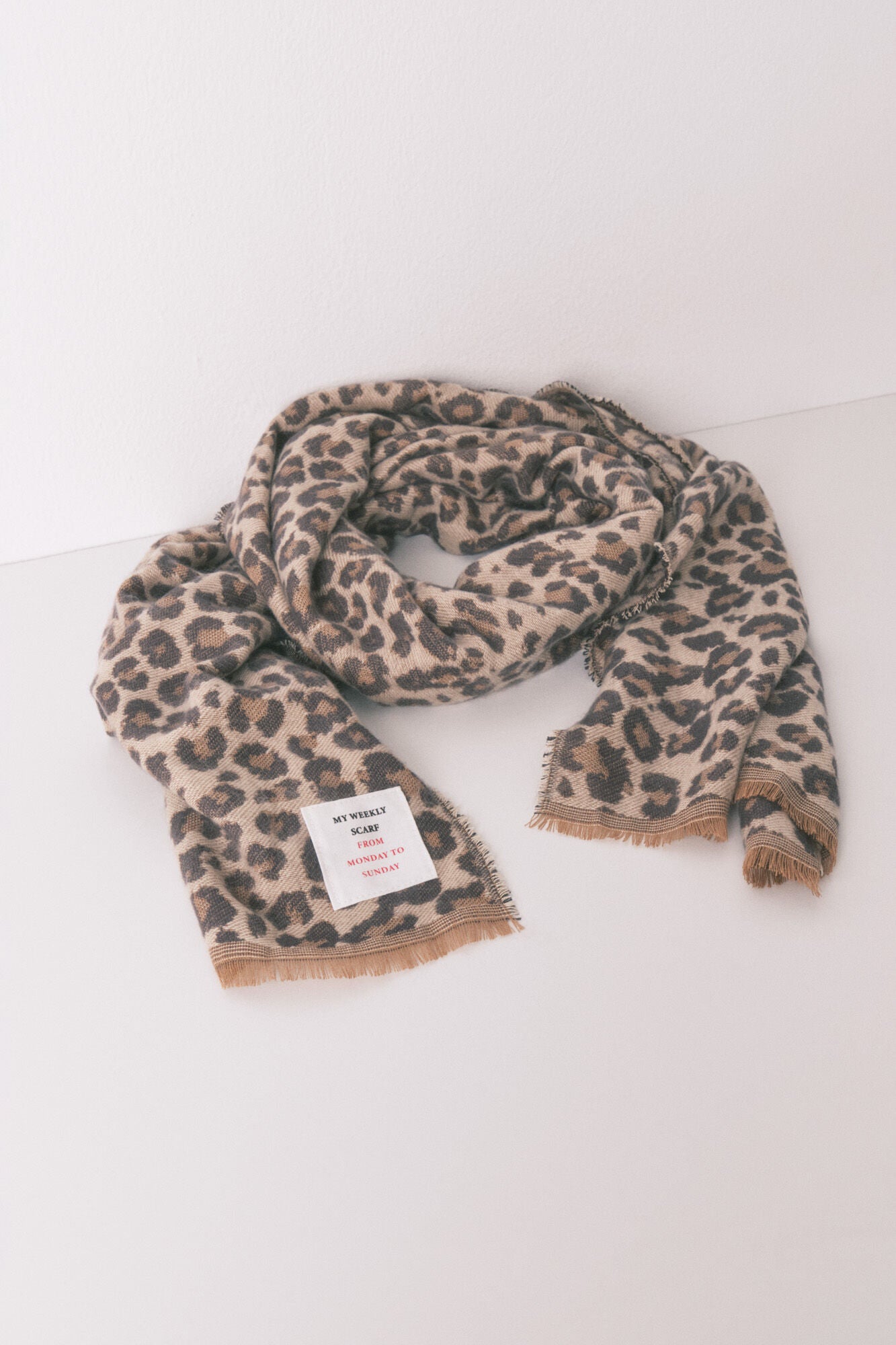 Snoopy animal print wool effect scarf