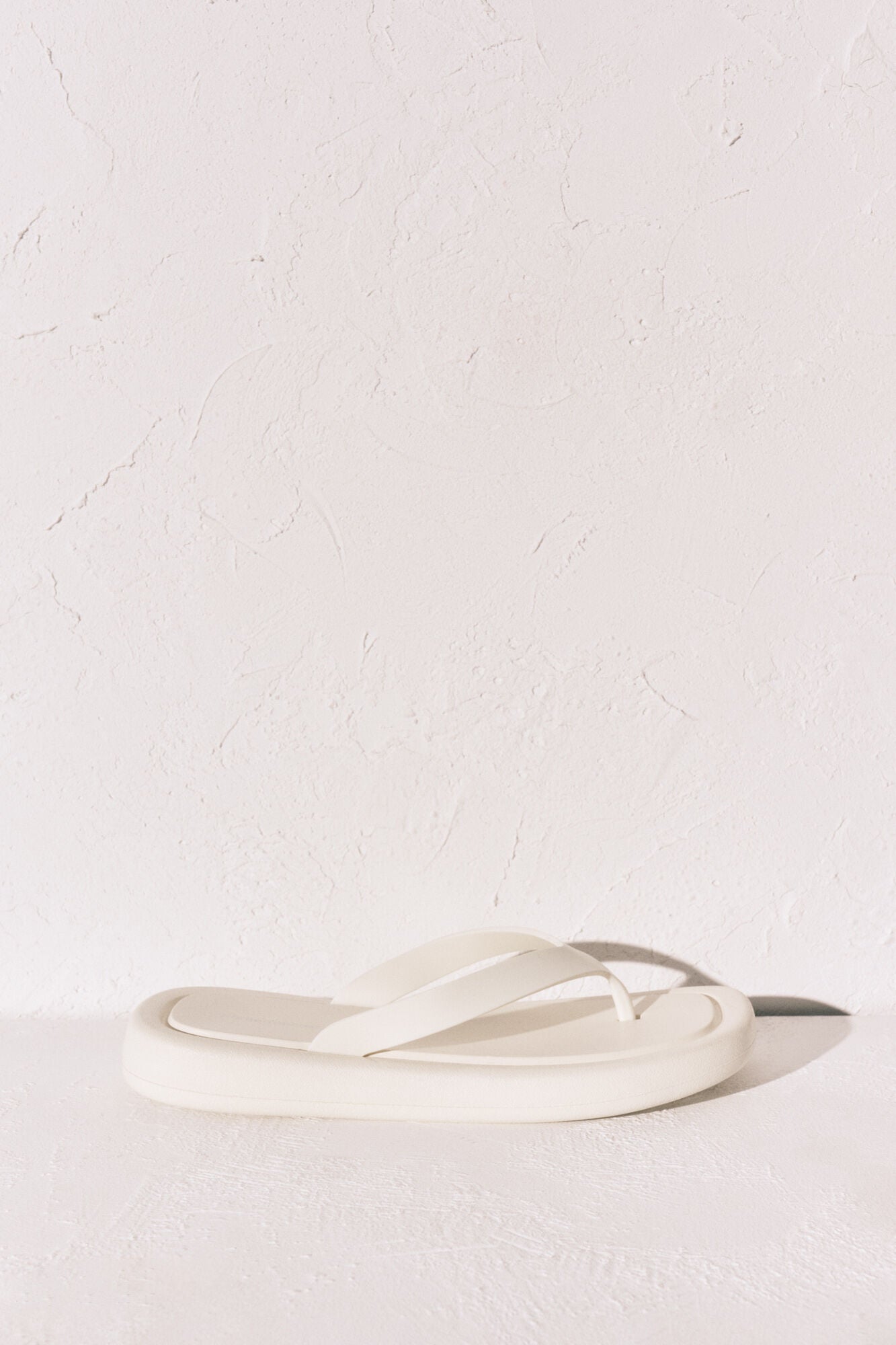 White thick sole square toe sandals