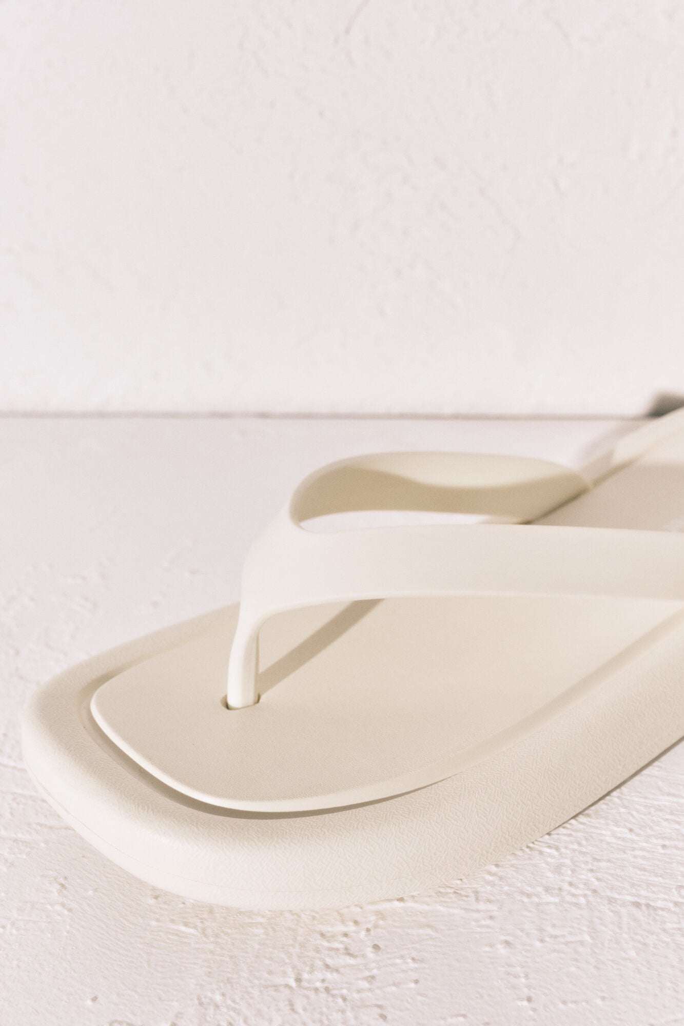 White thick sole square toe sandals