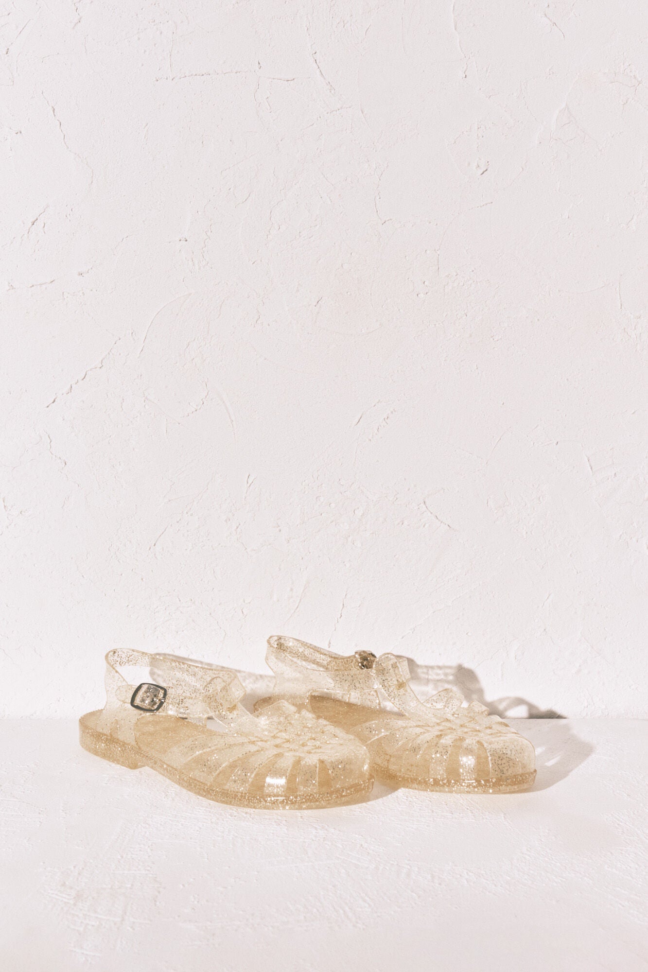 Gold jelly sandals