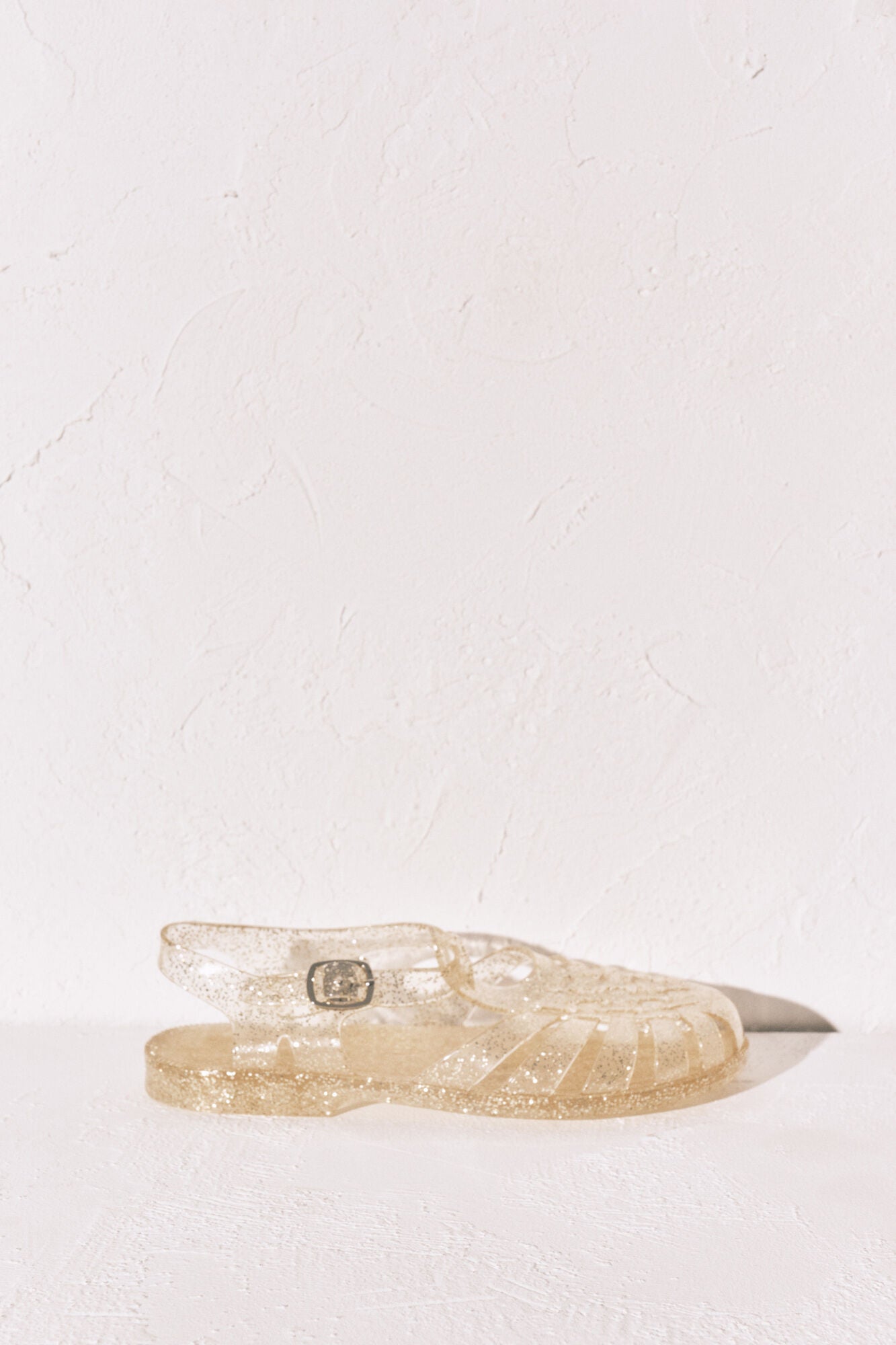 Gold jelly sandals
