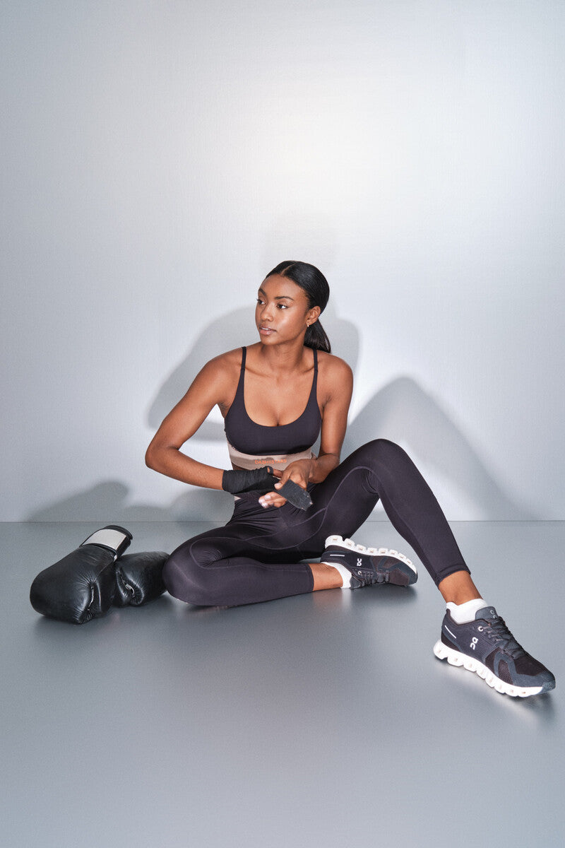 4D STRETCH black animal print leggings