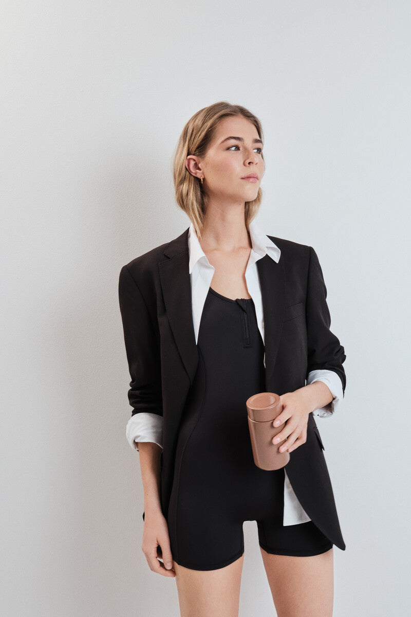 Short black 4D STRETCH jumpsuit