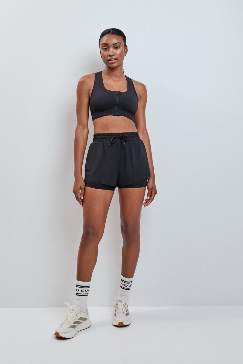 Ultra-lightweight black mesh shorts
