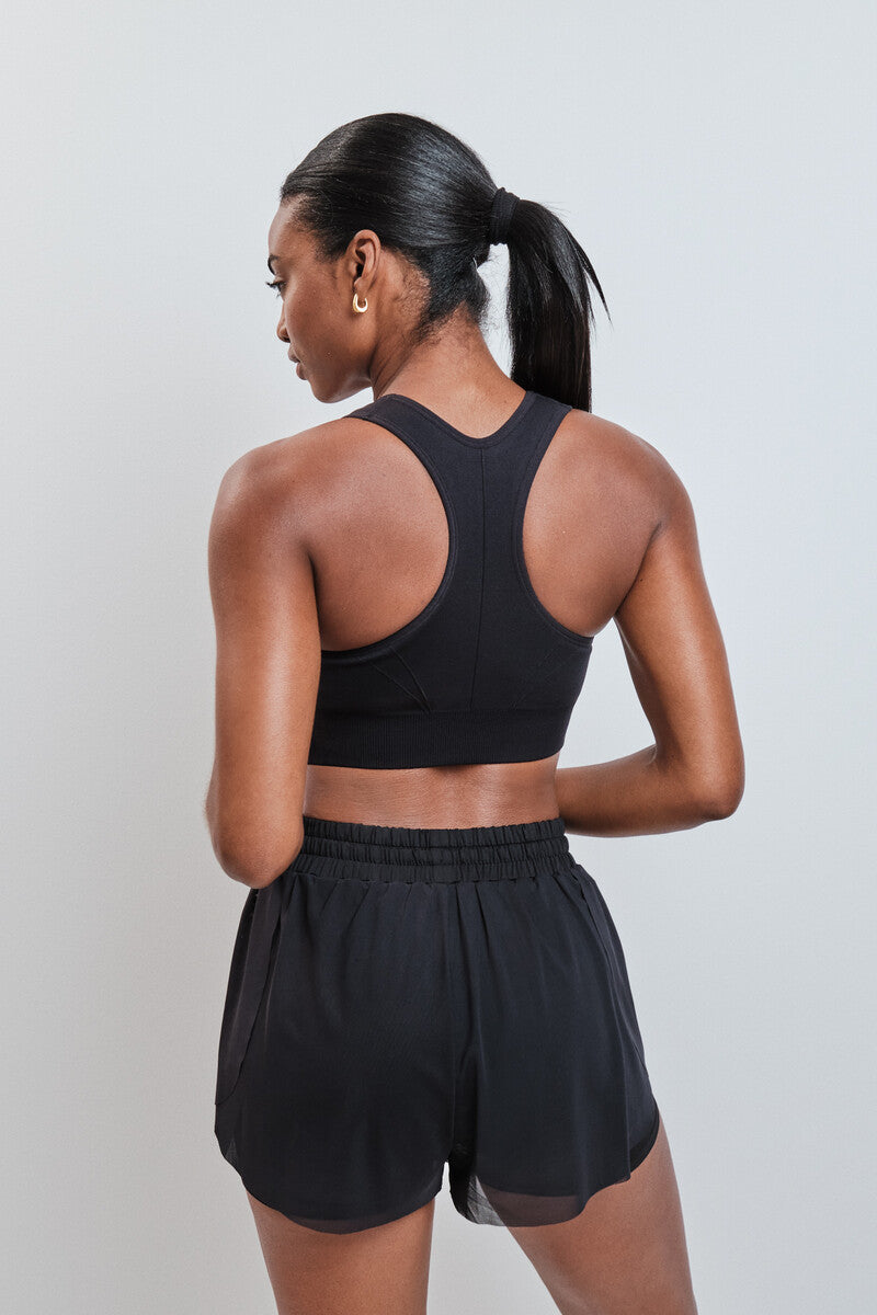 Ultra-lightweight black mesh shorts