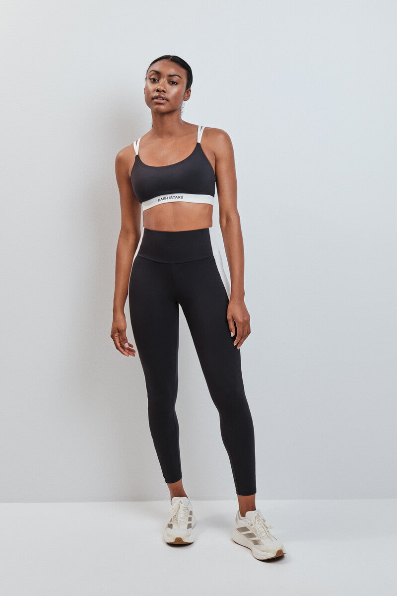 Long leggings 4D STRETCH black contrast
