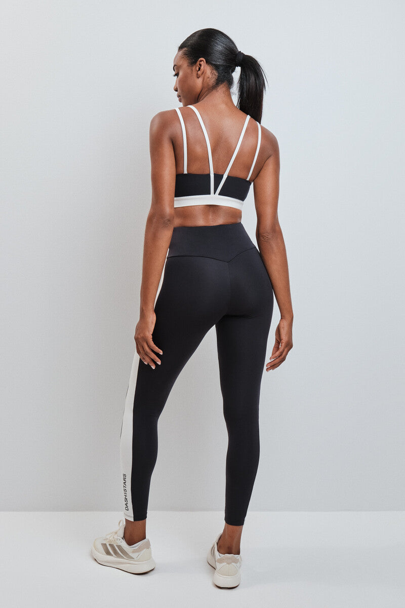 Long leggings 4D STRETCH black contrast