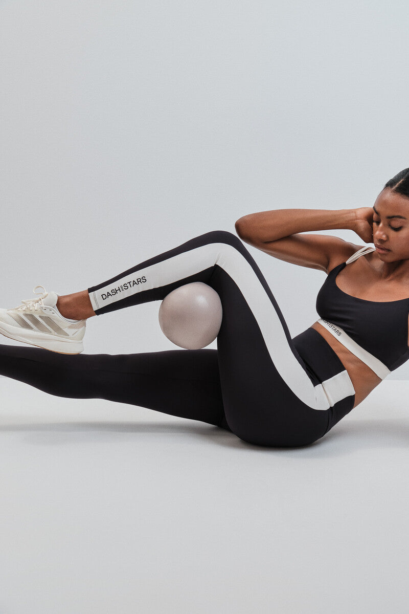 Long leggings 4D STRETCH black contrast