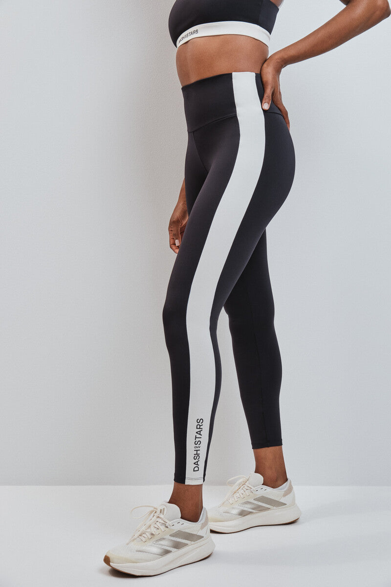 Long leggings 4D STRETCH black contrast