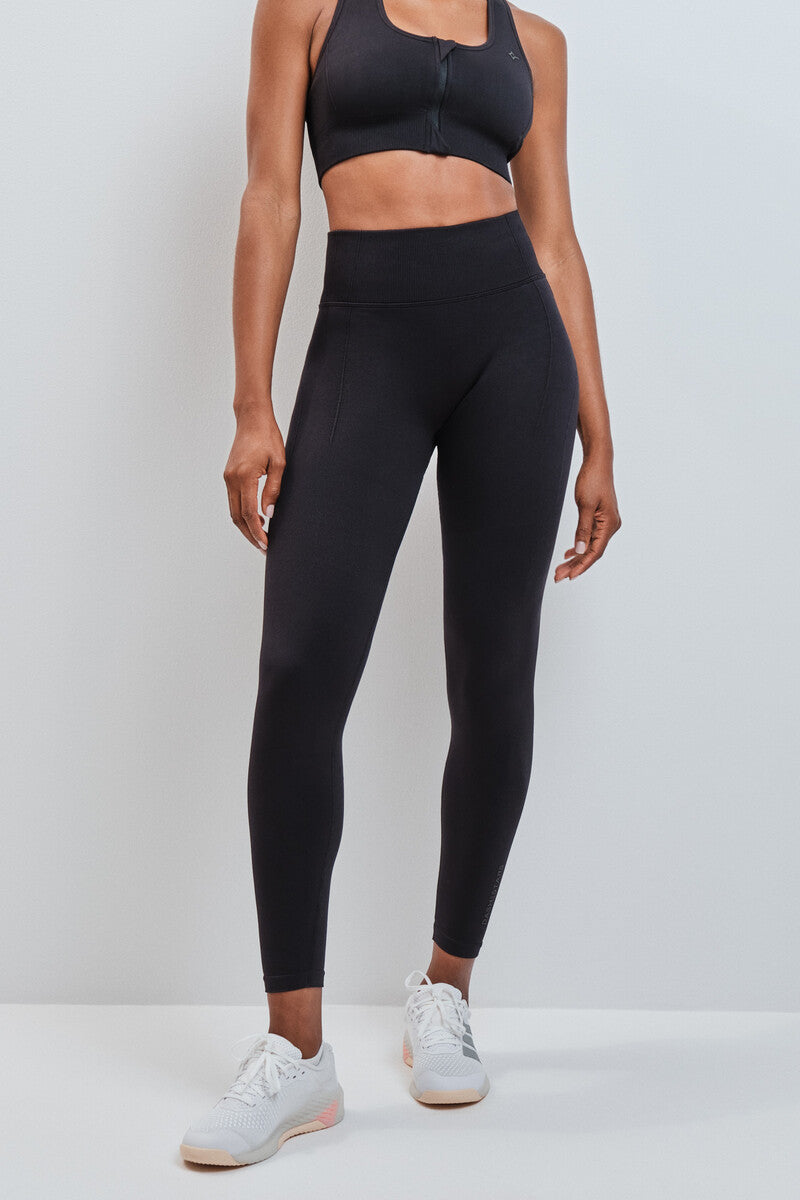 SEAMLESS FIT long black leggings