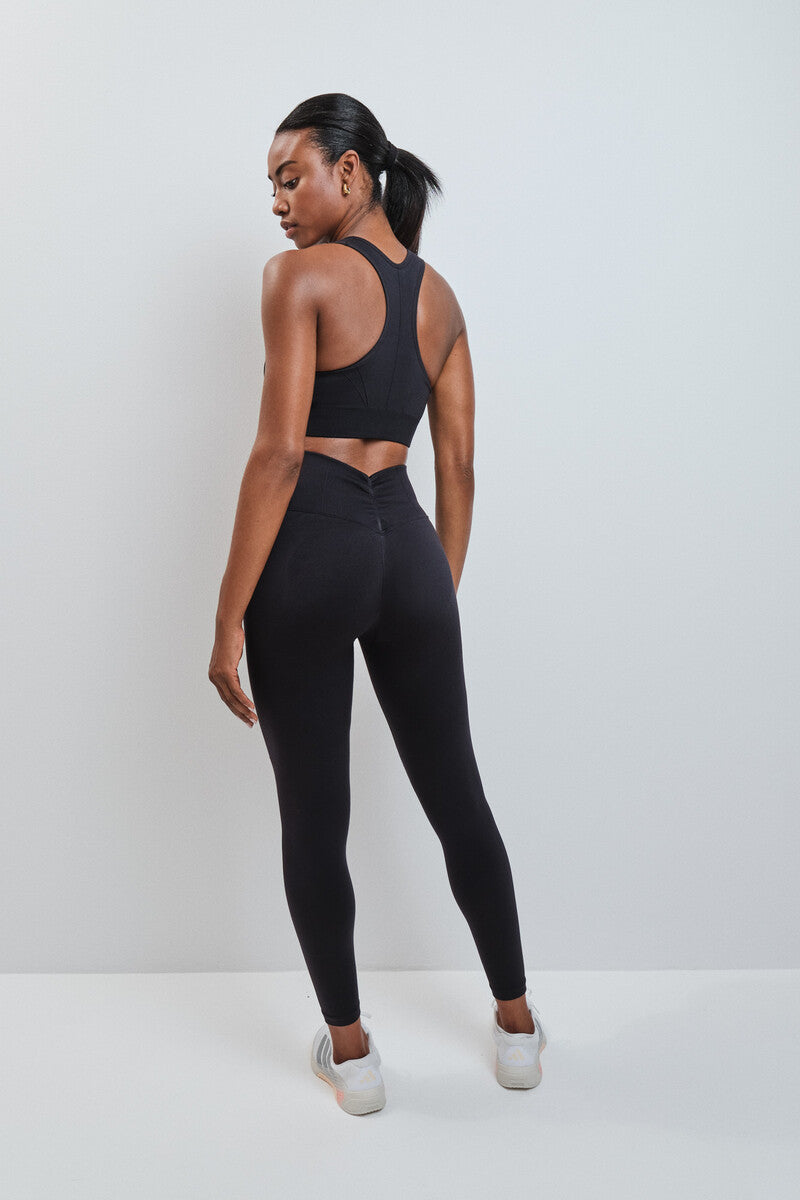 SEAMLESS FIT long black leggings