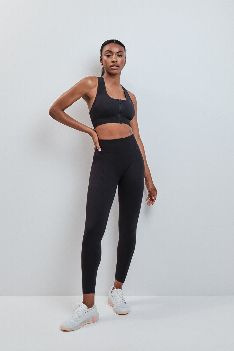 SEAMLESS FIT long black leggings