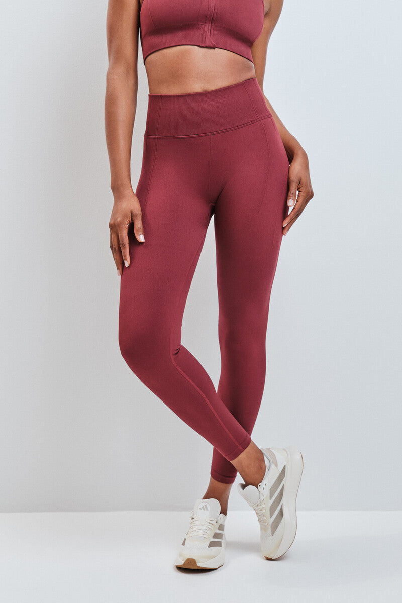 SEAMLESS FIT long red leggings